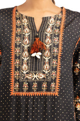 3PC raw-silk Lacquer Printed Hand Embellished Suit