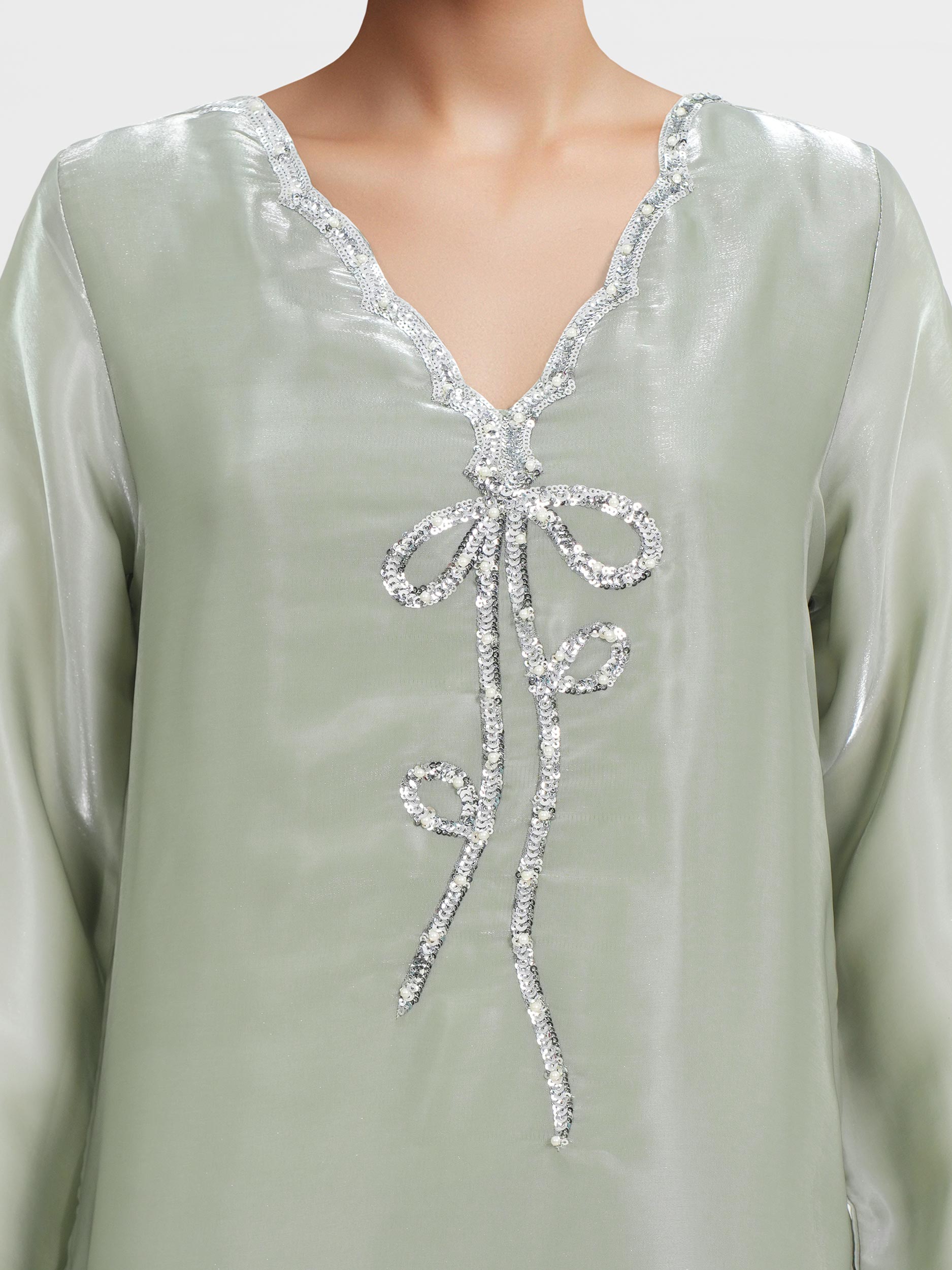 2 Piece Silk Suit- Embellished (Pret)