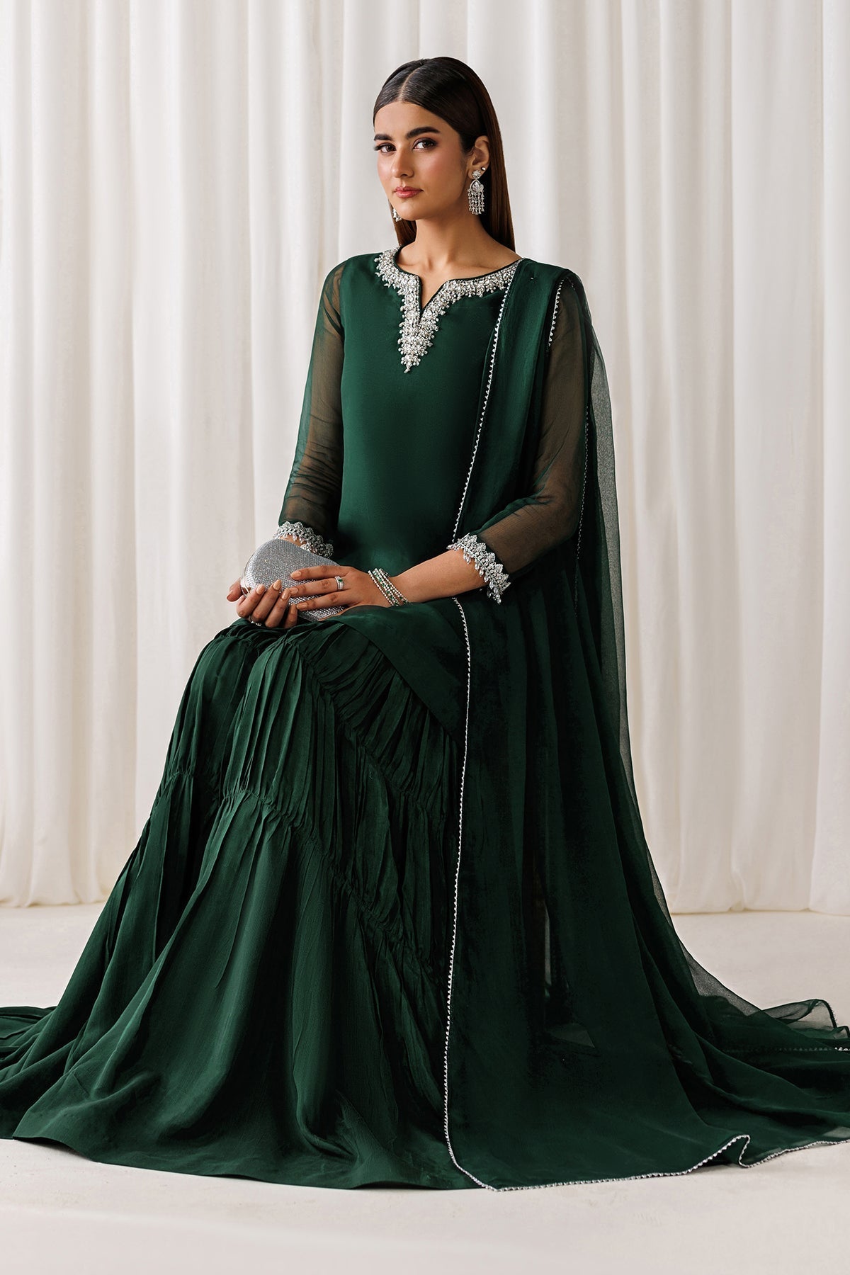 EMBROIDERED CHIFFON EN-1291