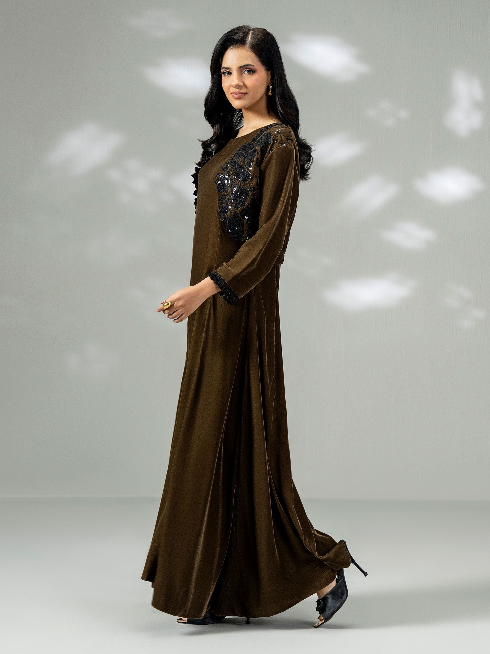 Velvet Bolero Dress- Embellished (Pret)