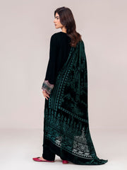 3 Piece Velvet Suit- Embroidered (Pret)