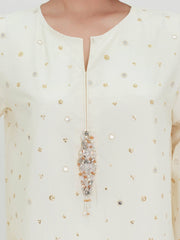 3 Piece Dobby Jacquard Suit- Embroidered (Pret)