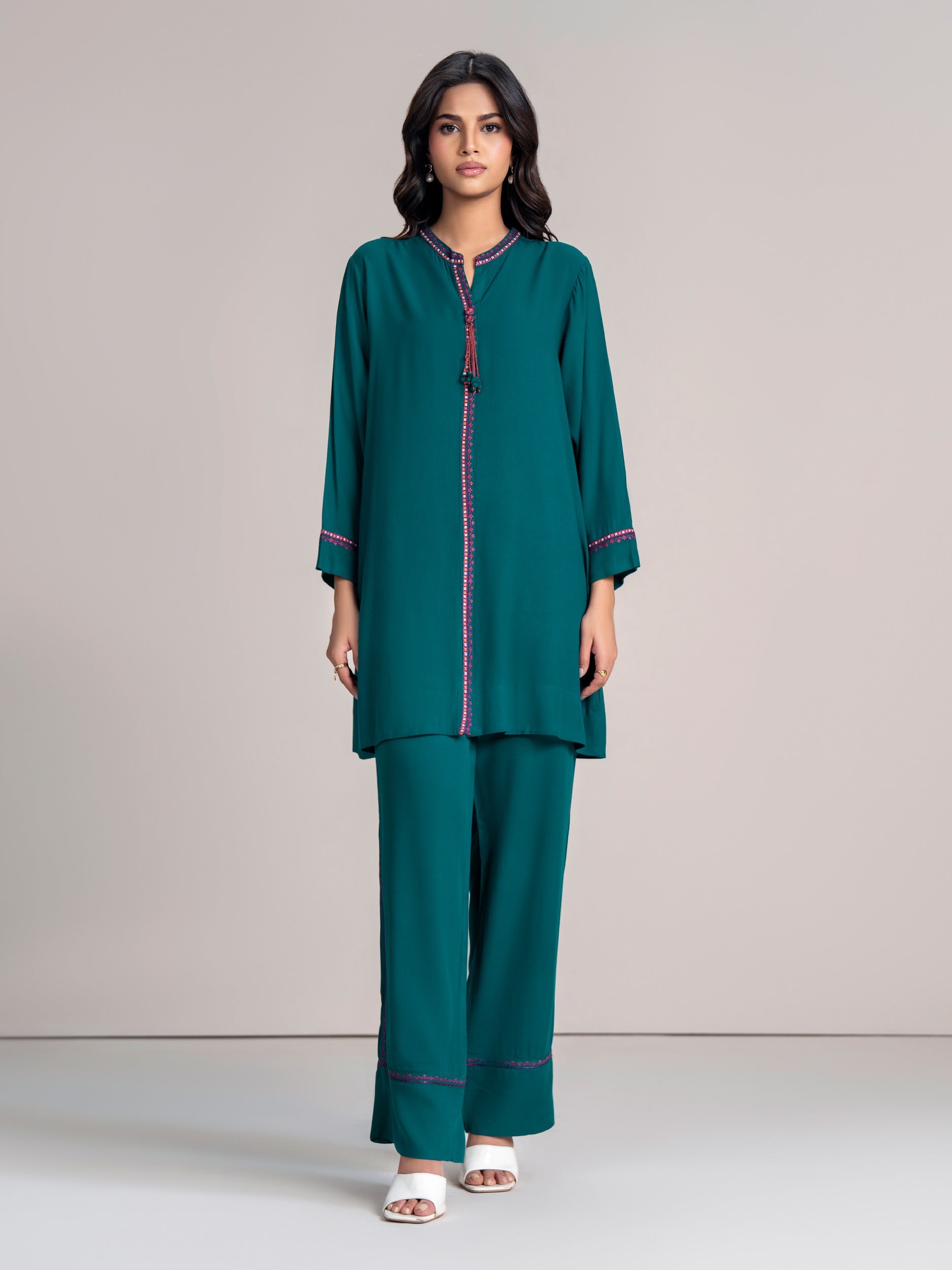 2 Piece Stone Suit- Embroidered (Pret)
