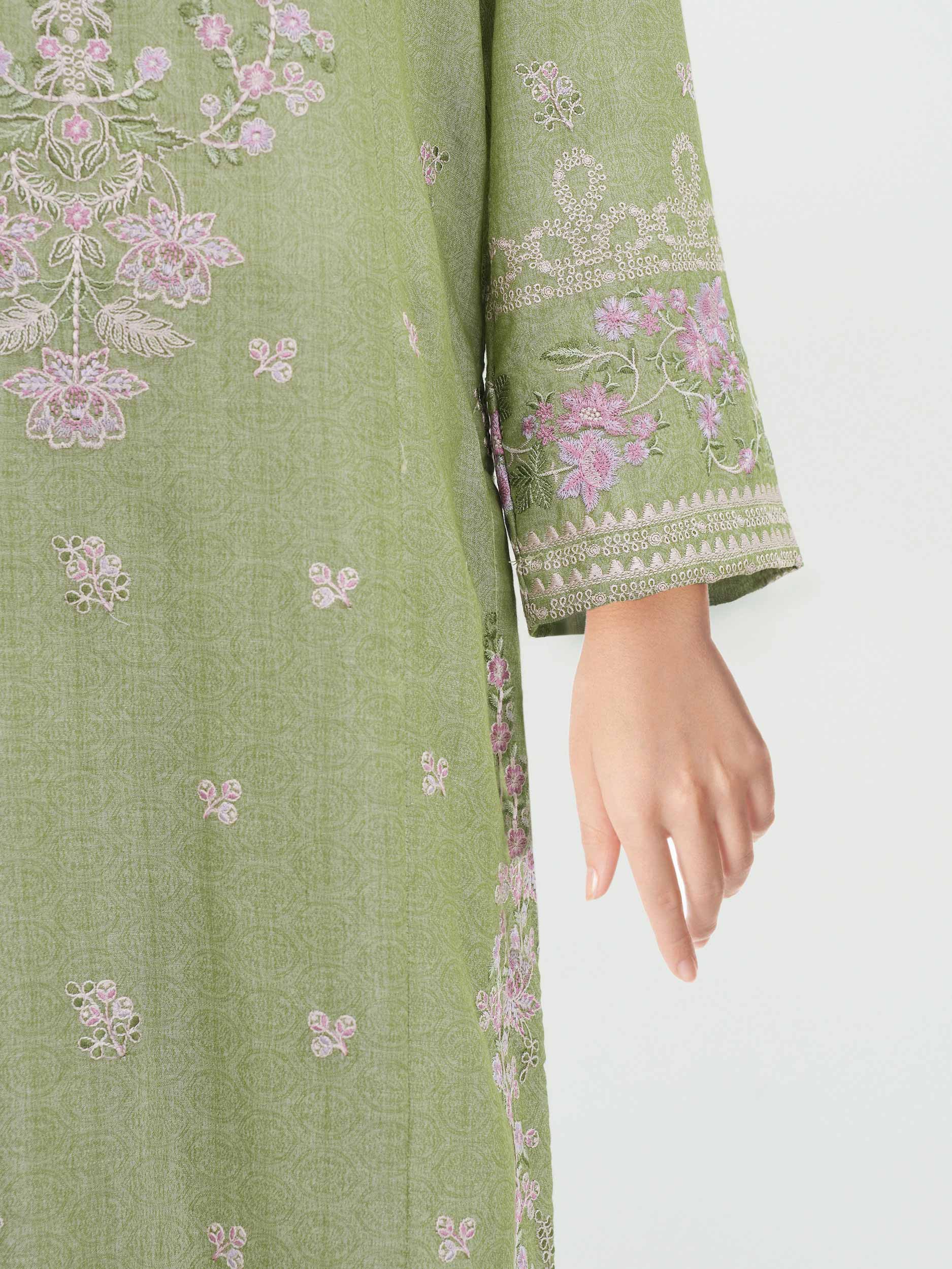 3 Piece Jacquard Yarn Dyed Suit- Embroidered (Pret)