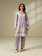 2 Piece Satin Suit-Embroidered (Pret)