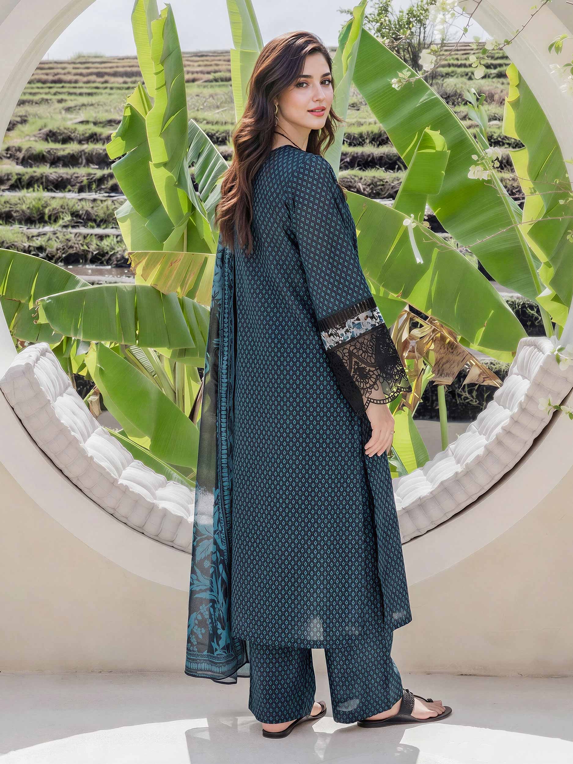 3 Piece Silk Suit- Embroidered (Pret)