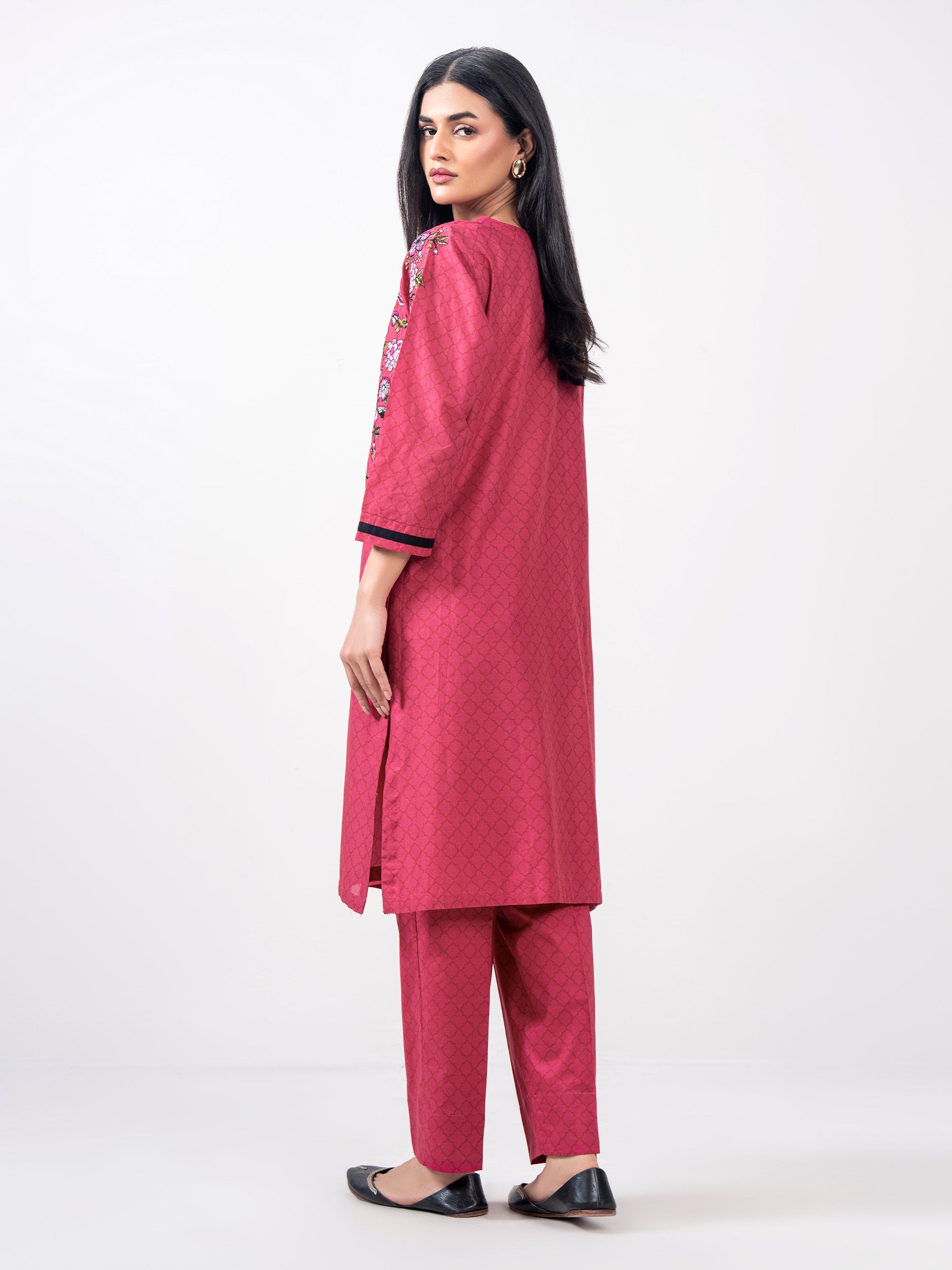 2 Piece Cambric Suit- Embroidered (Pret)