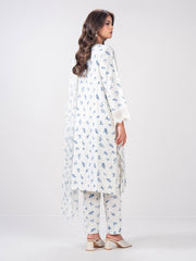 3 Piece Satin Suit- Embroidered (Pret)