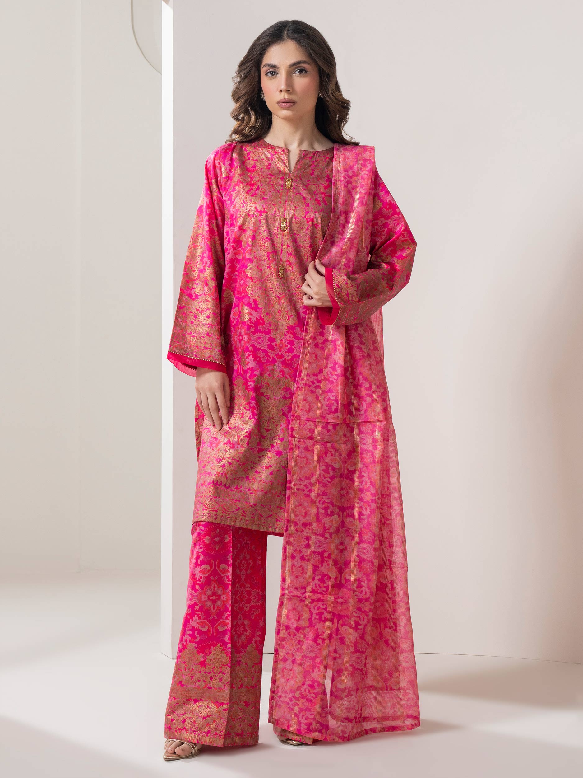 3 Piece Lawn Suit-Paste Print (Pret)