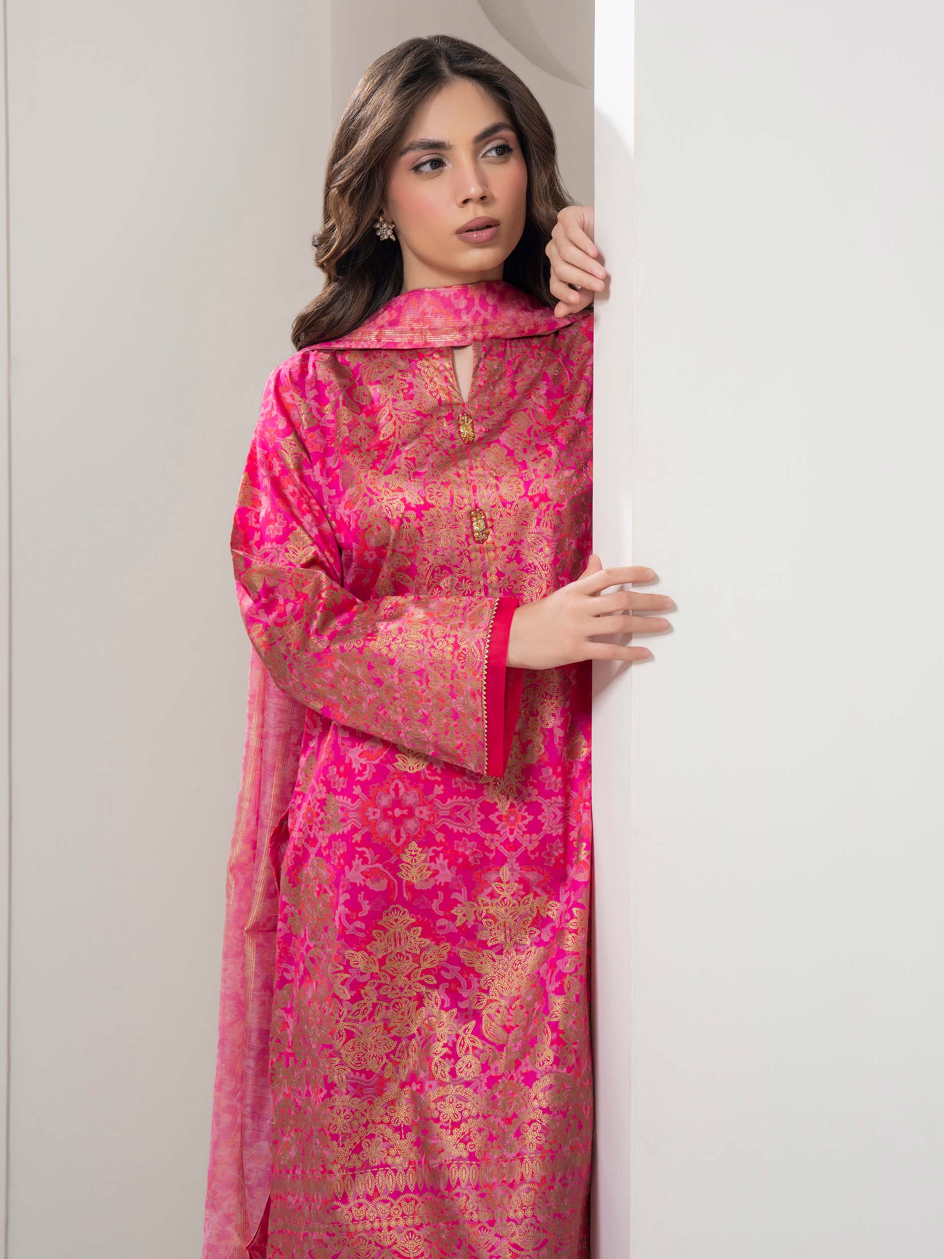 3 Piece Lawn Suit-Paste Print (Pret)