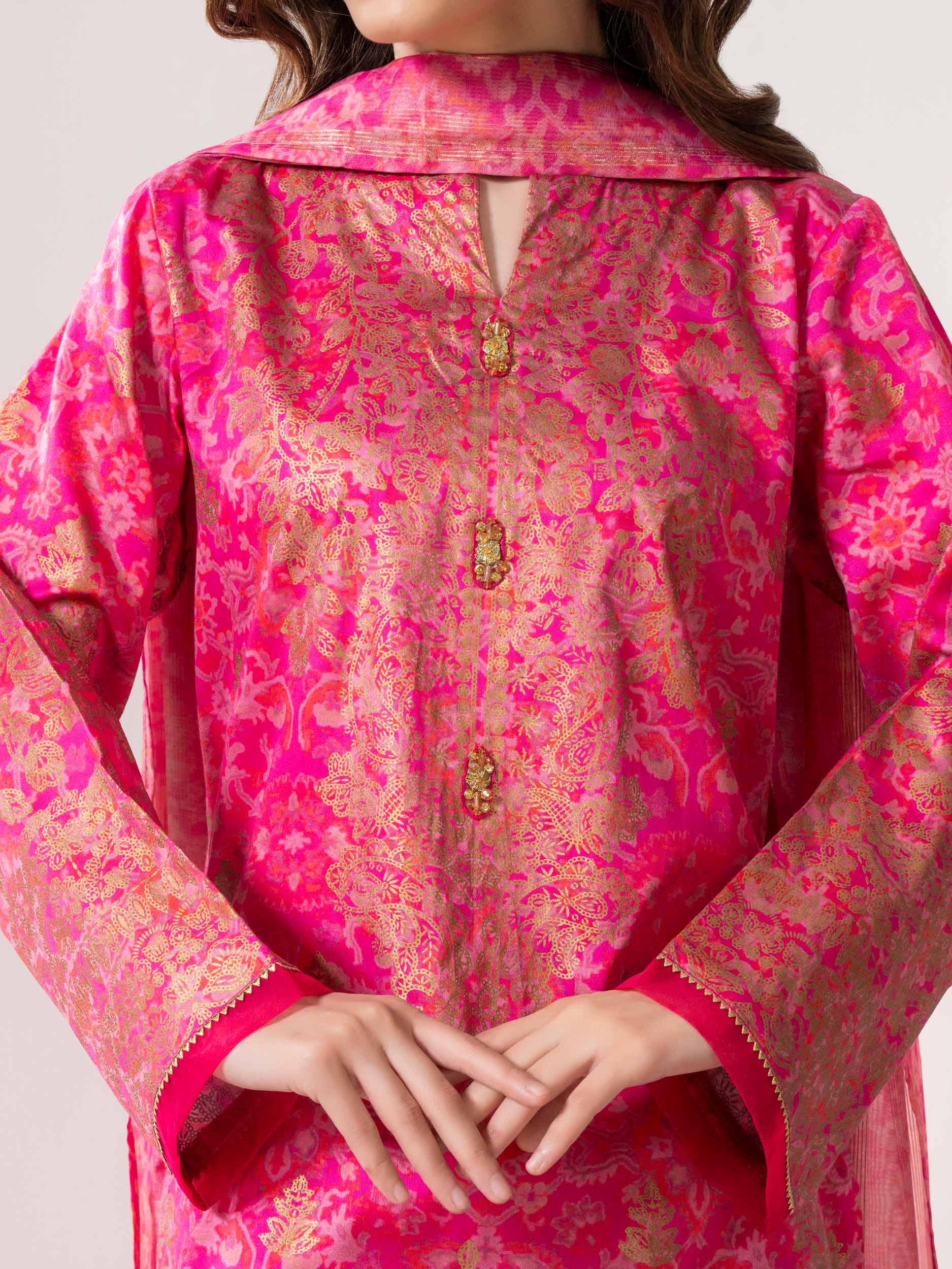 3 Piece Lawn Suit-Paste Print (Pret)