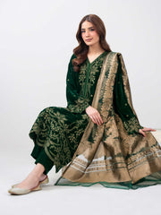 3 Piece Velvet Suit- Embroidered (Pret)