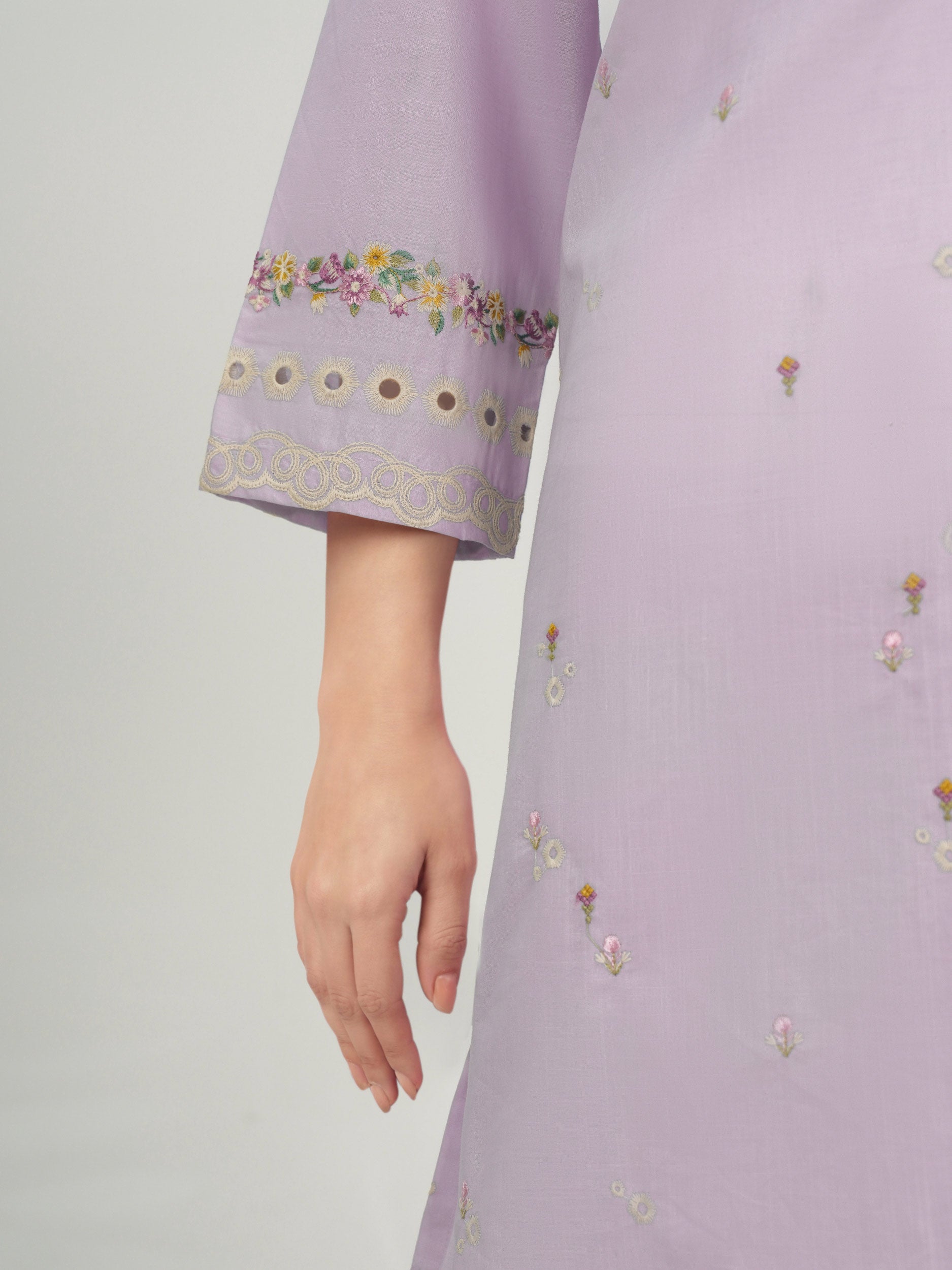 2 Piece Lawn Slub Suit- Embroidered (Pret)