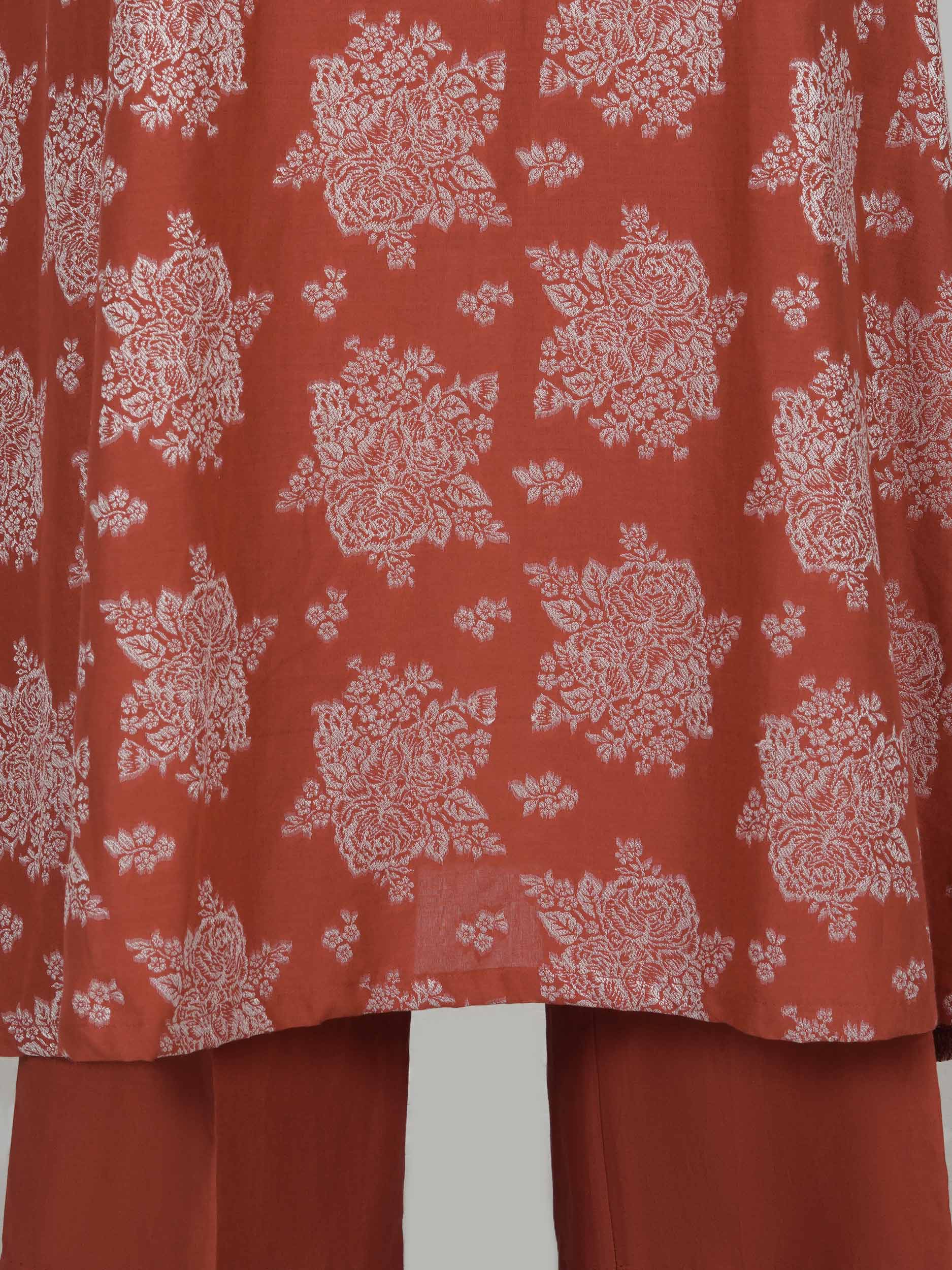 2 Piece Jacquard Suit- Embroidered (Pret)