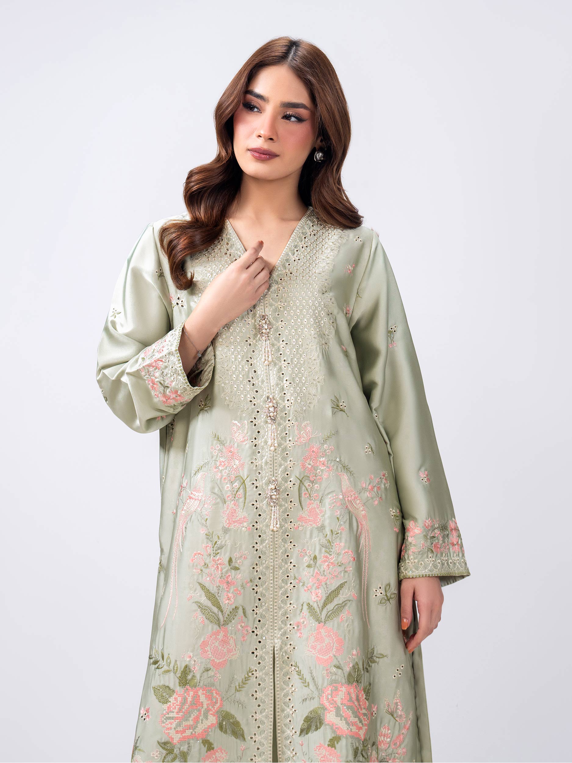 2 Piece Silk Suit- Embroidered (Pret)