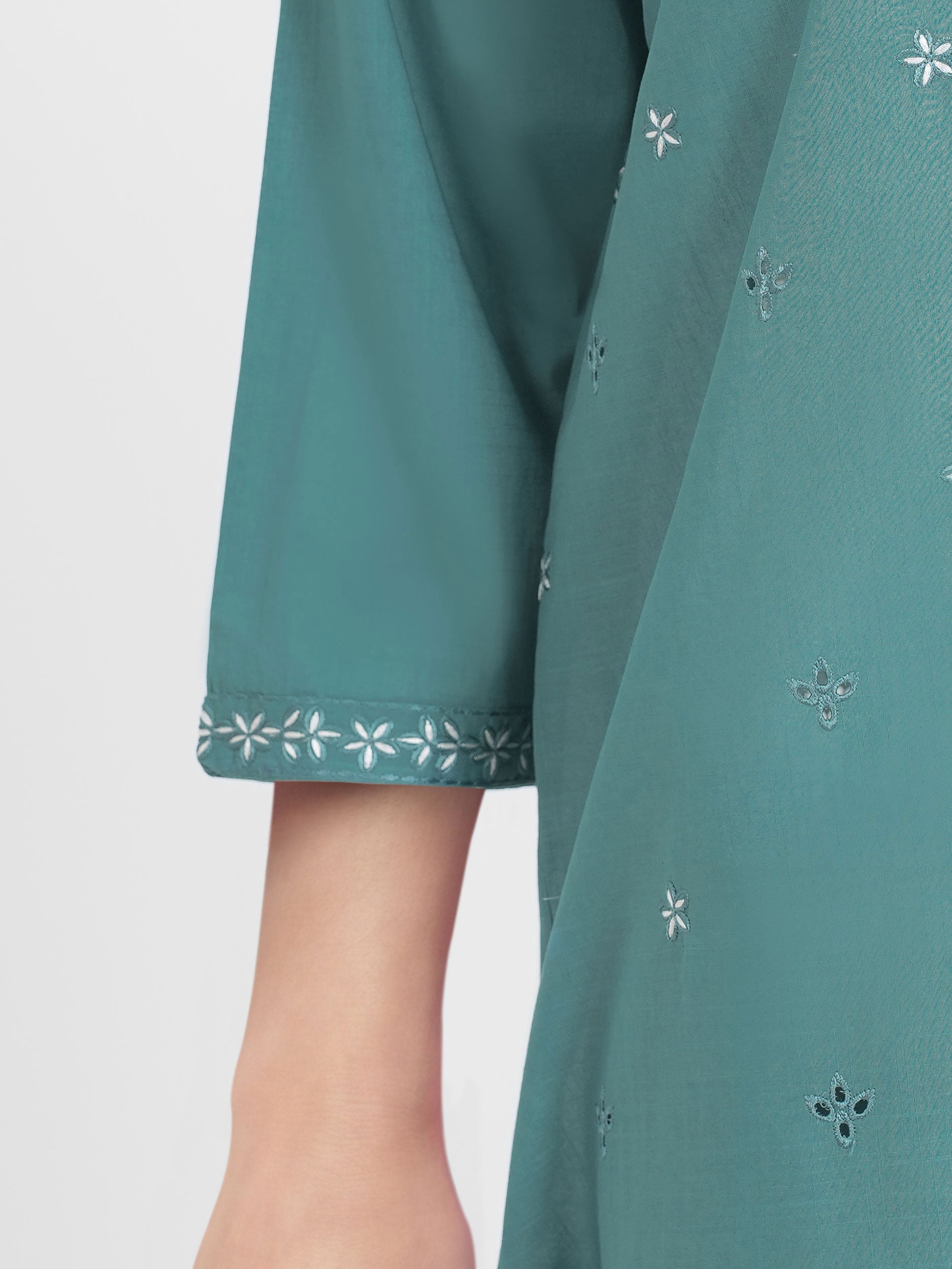 2 Piece Lawn Slub Suit- Embroidered (Pret)