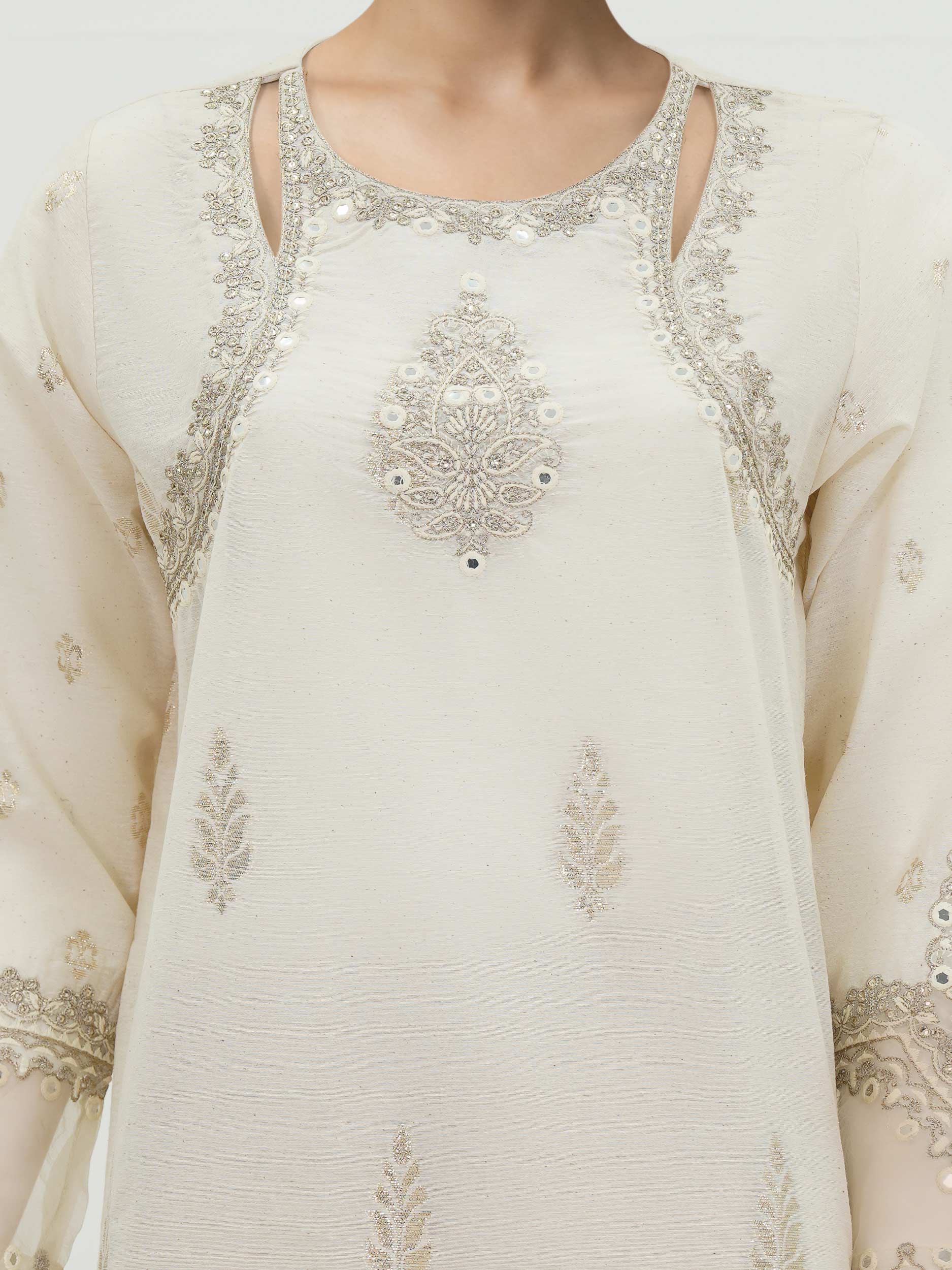3 Piece Special Jacquard Suit- Embroidered (Pret)