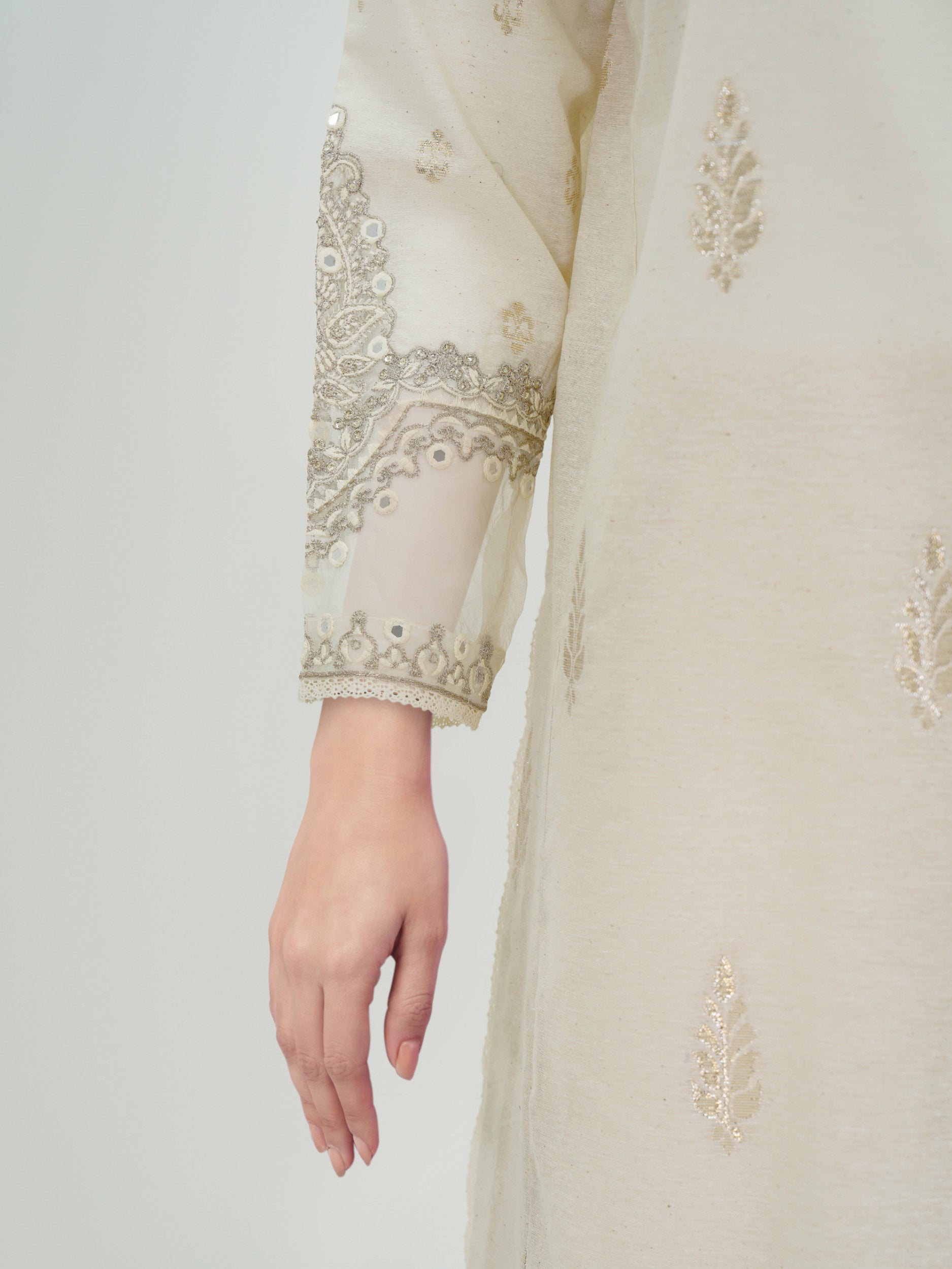 3 Piece Special Jacquard Suit- Embroidered (Pret)