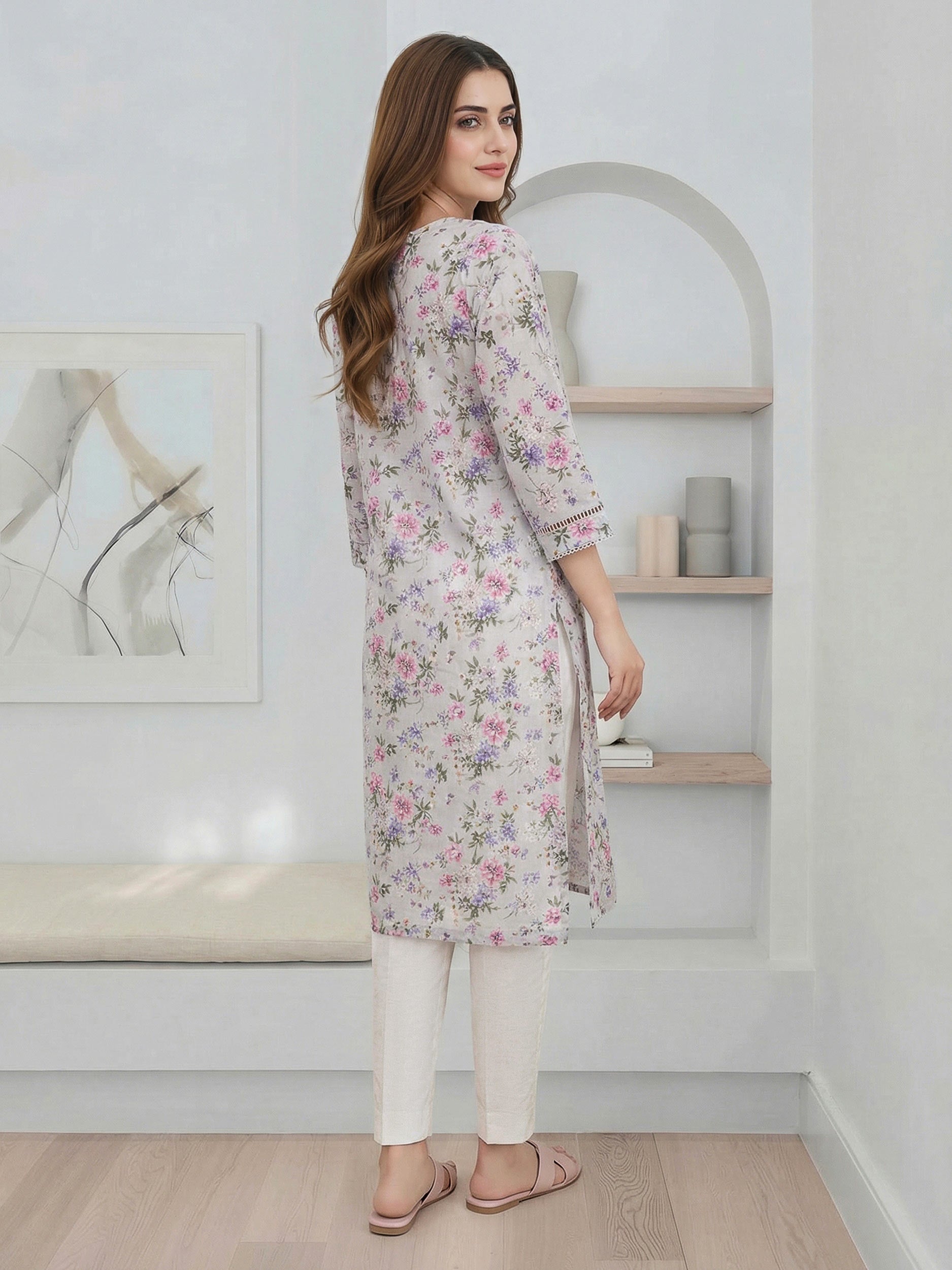 Lawn Shirt- Embroidered (Pret)