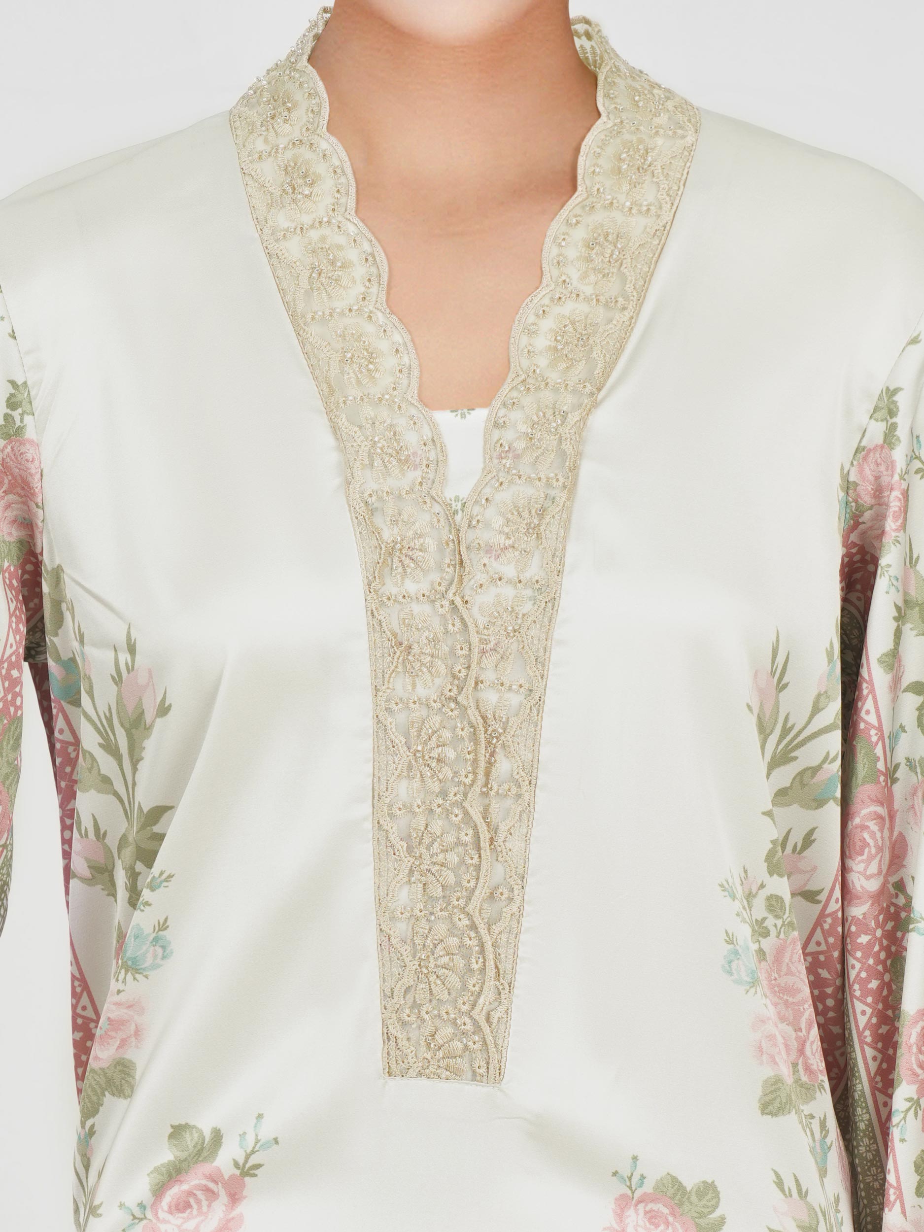 3 Piece Silk Suit- Embroidered (Pret)