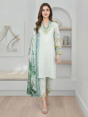 3 Piece Lawn Suit- Embroidered (Pret)