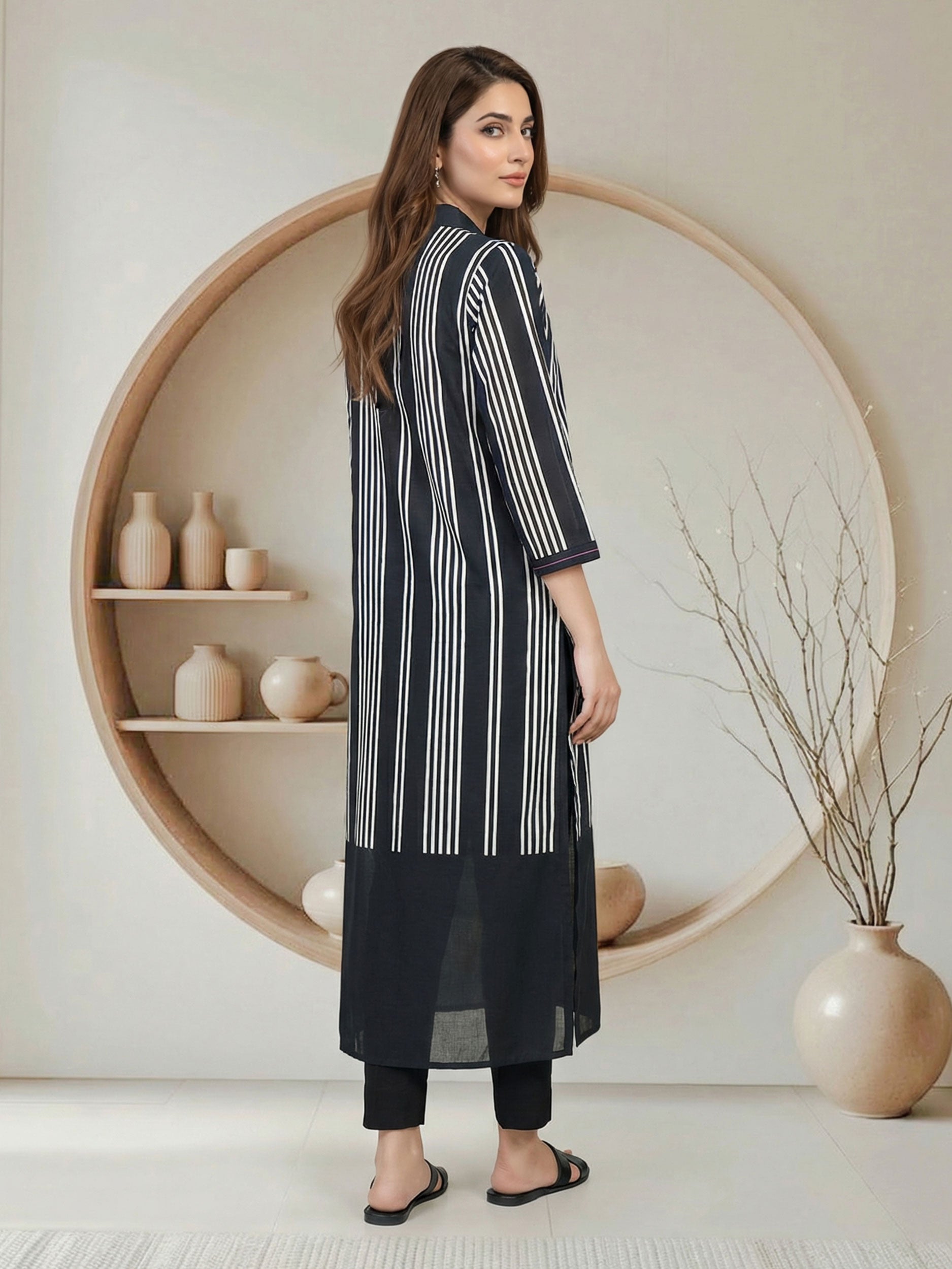 Viscose Cotton Shirt- Embroidered (Pret)