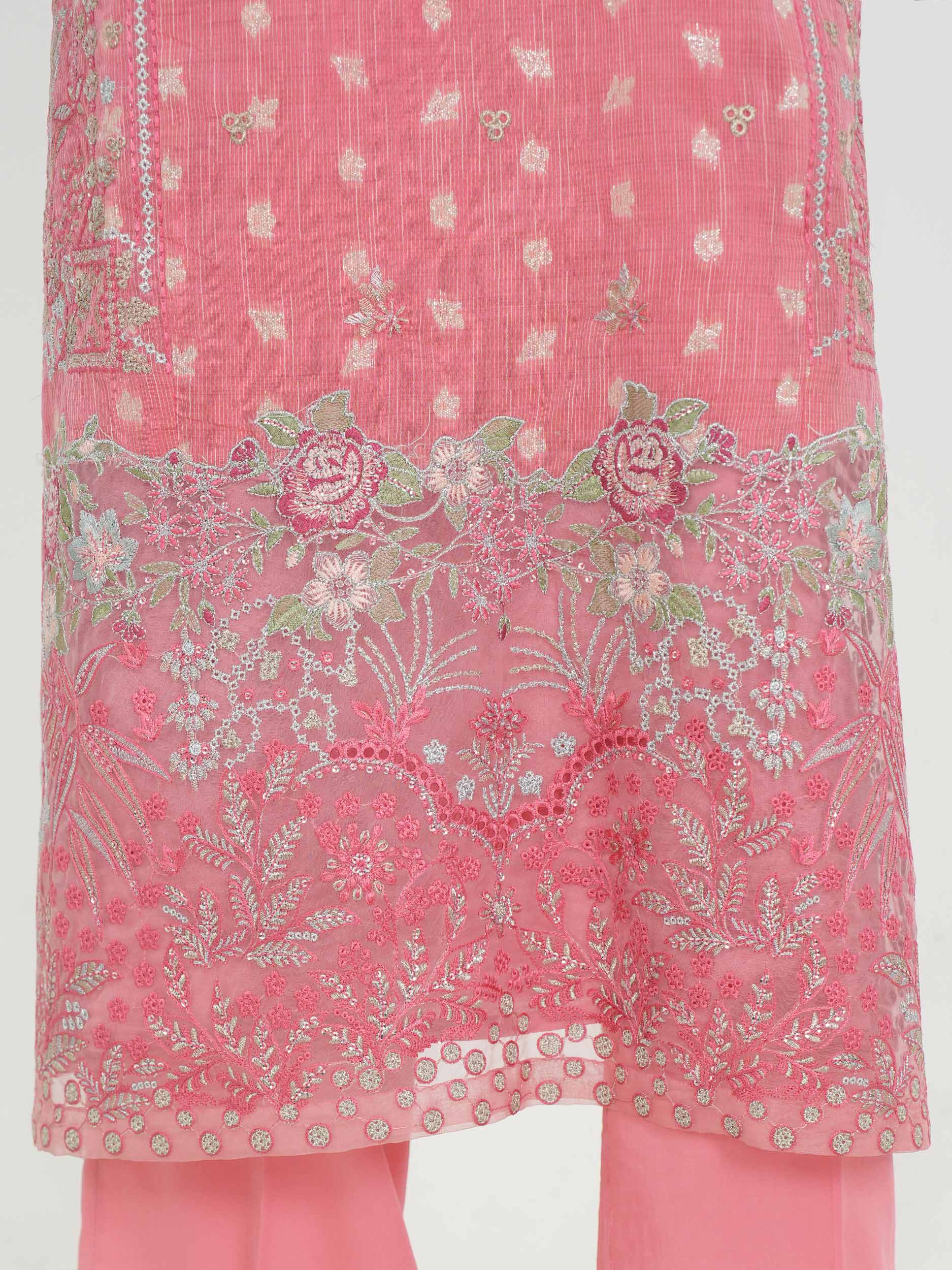 2 Piece Jacquard Yarn Dyed Suit- Embroidered (Pret)