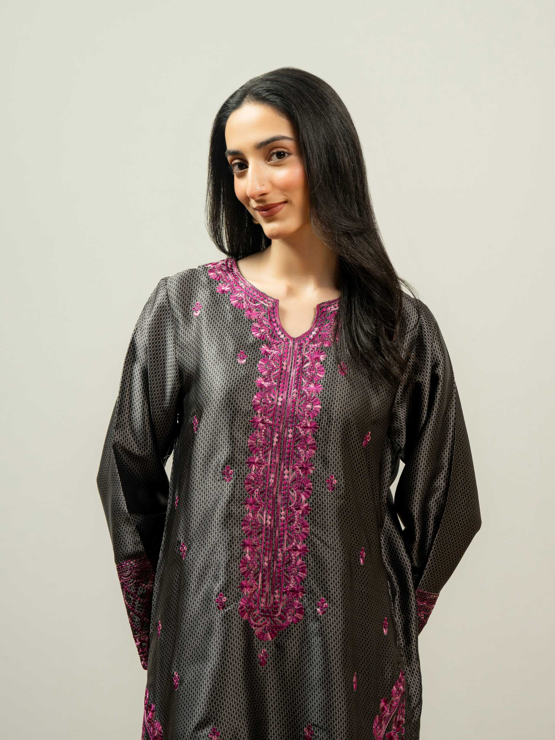 2 Piece Silk Suit-Embroidered (Pret)