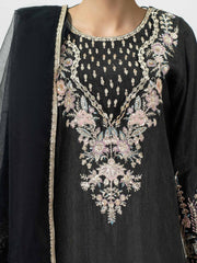 3 Piece Viscose Glitter Suit- Embroidered (Pret)