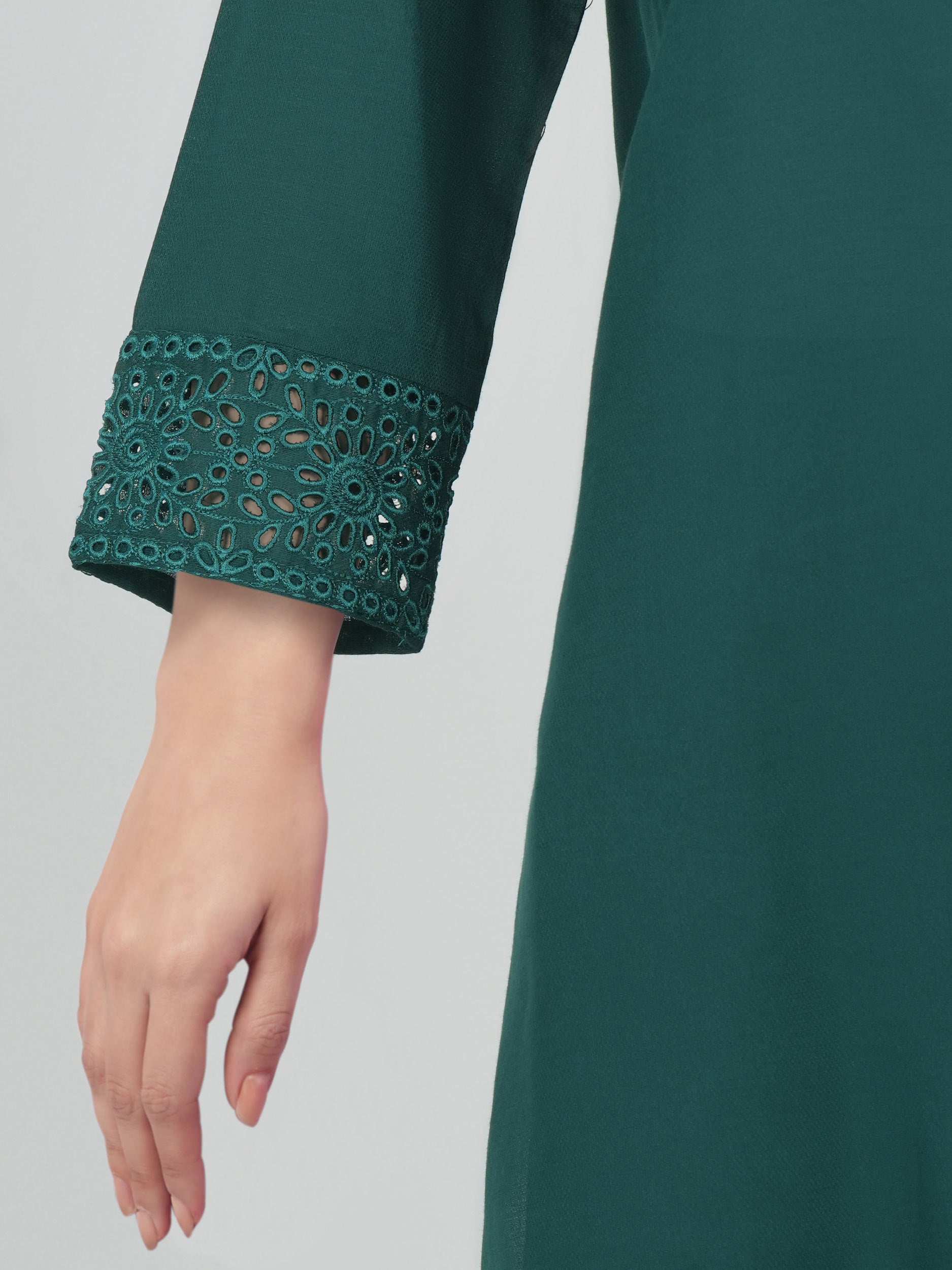 2 Piece Dobby Suit- Embroidered (Pret)