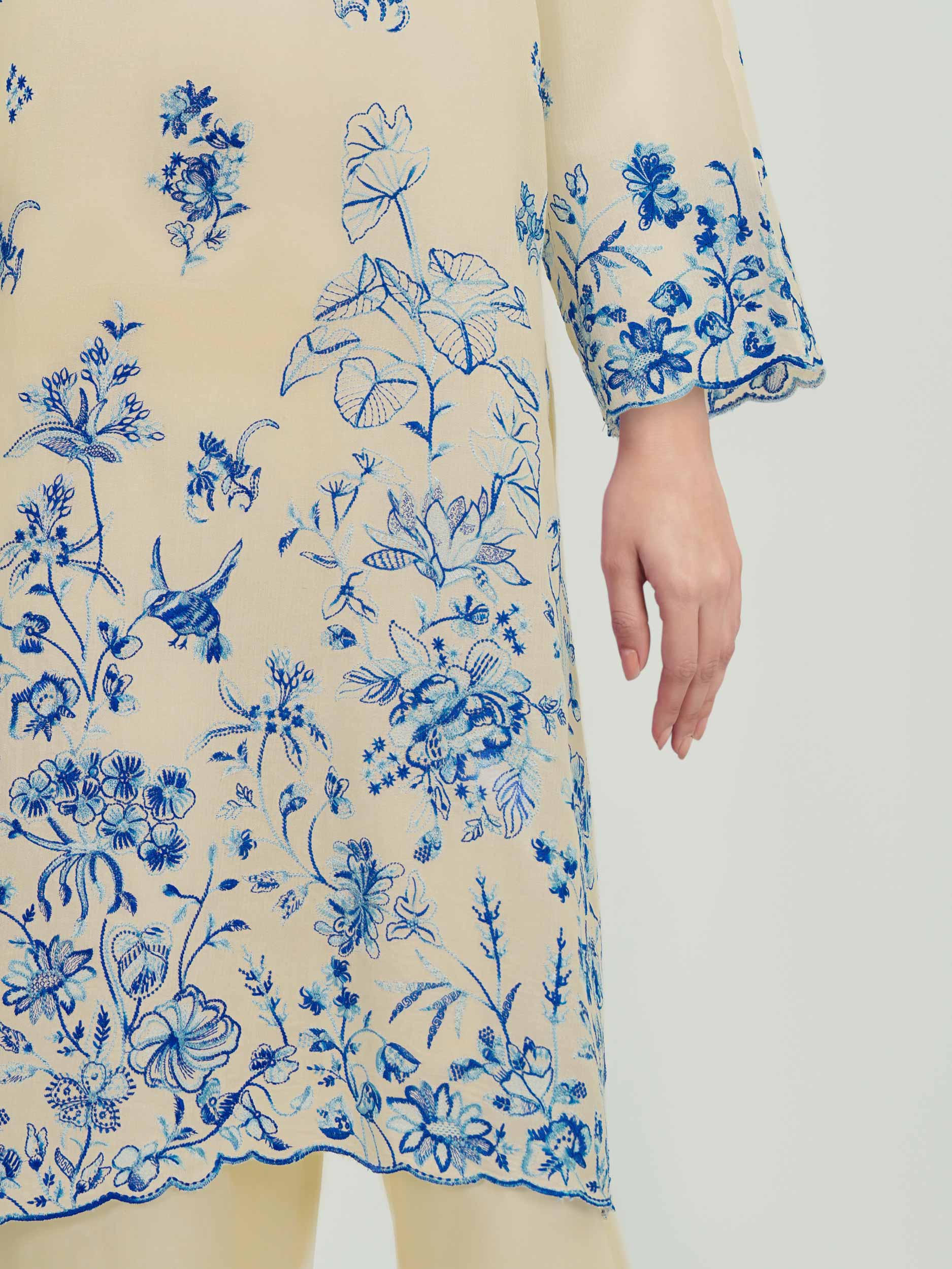 3-Piece Dobby Suit-Embroidered (Pret)