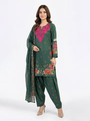 3 Piece Lawn Suit- Embroidered (Pret)