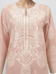 2 Piece Self Jacqurad Suit- Embroidered (Pret)