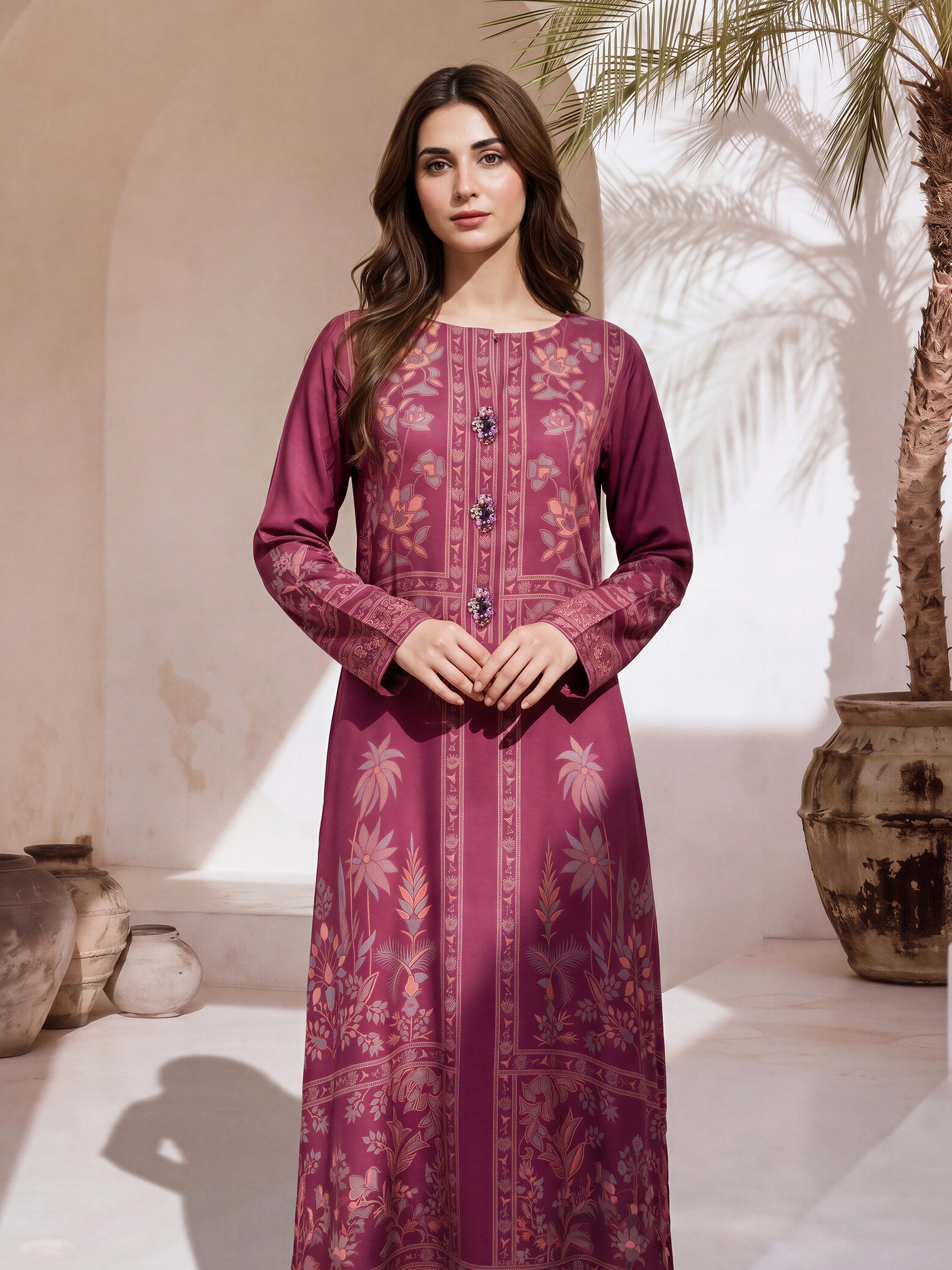 2 Piece Silk Suit- Embellished (Pret)