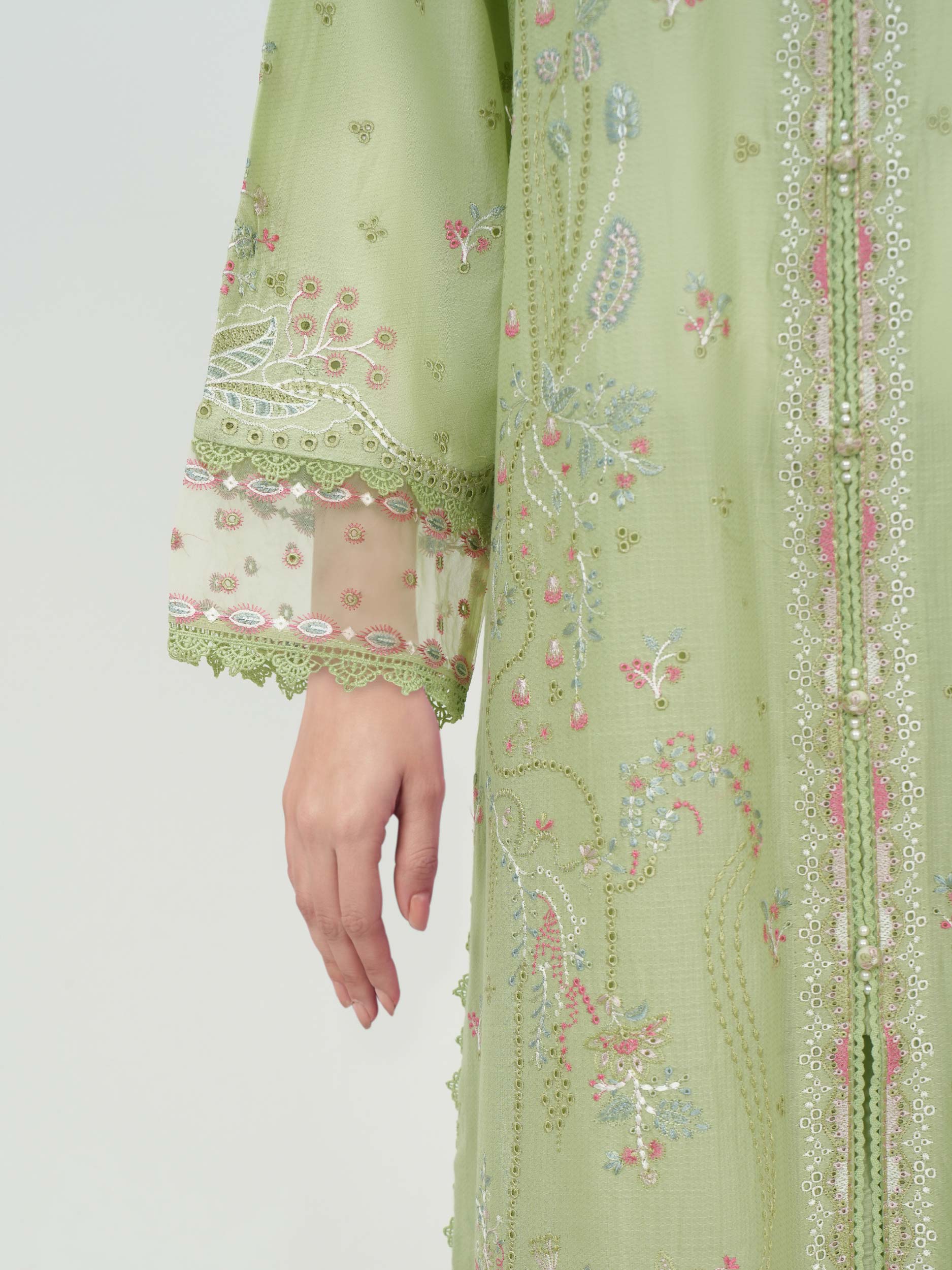 2 Piece Dobby Suit- Embroidered (Pret)