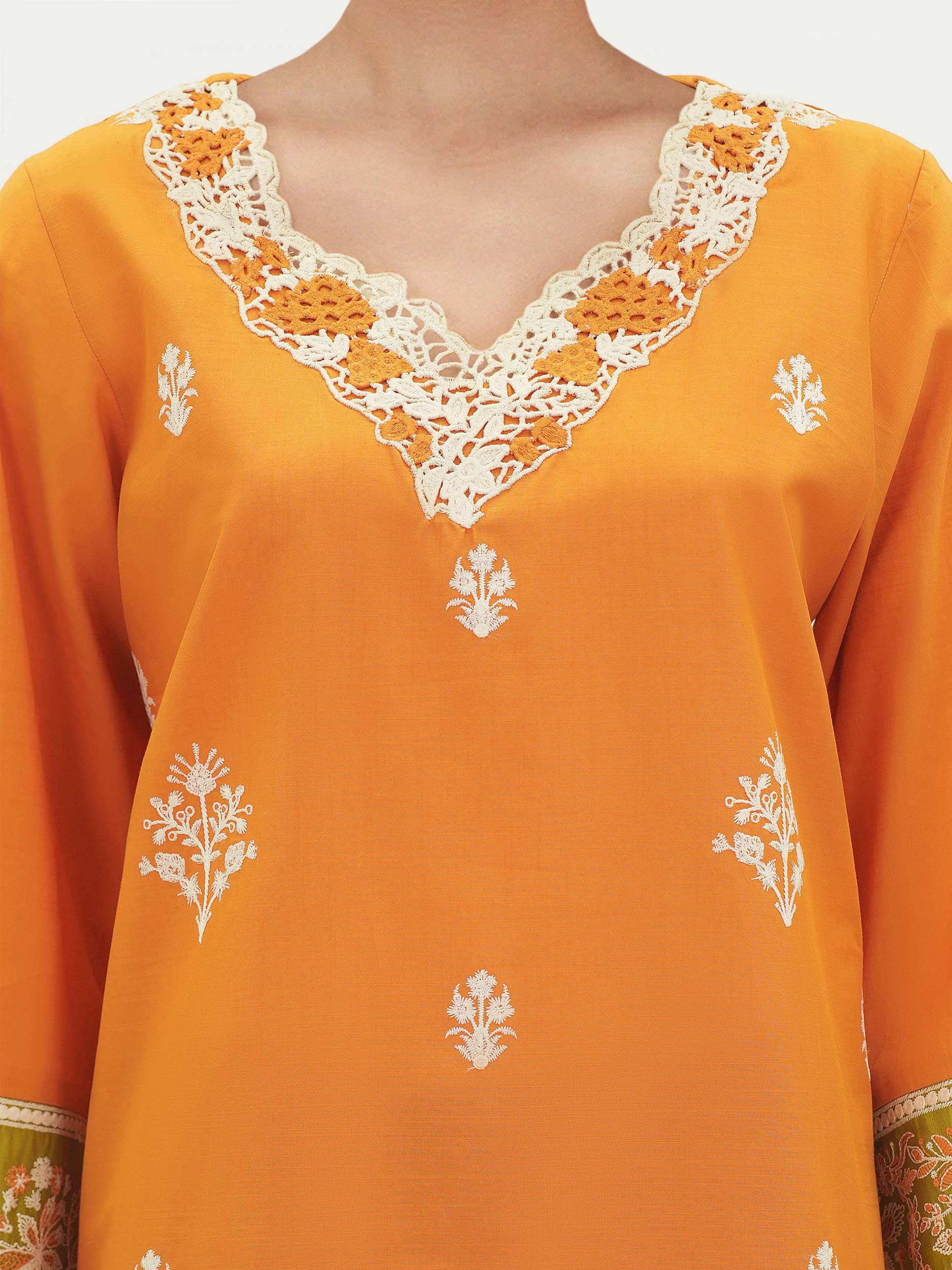 2 Piece  Lawn Slub Suit- Embroidered (Pret)