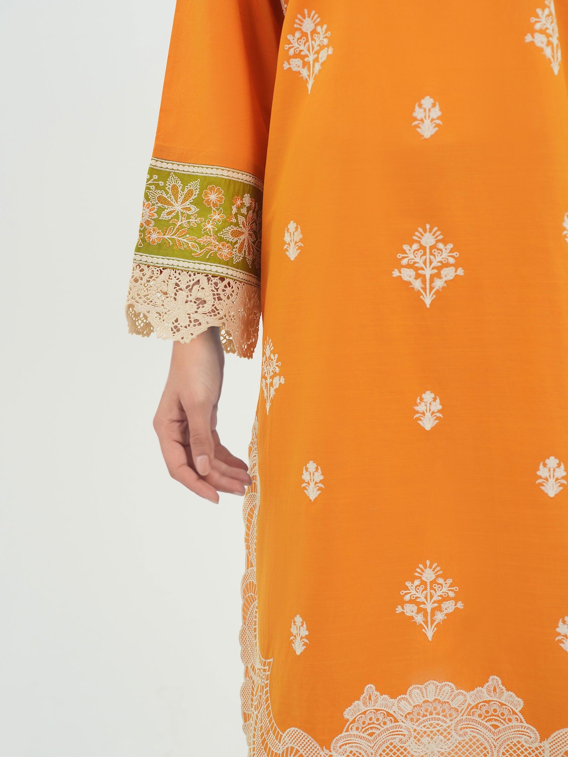 2 Piece  Lawn Slub Suit- Embroidered (Pret)