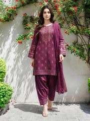 3 Piece Lawn Suit- Embroidered (Pret)