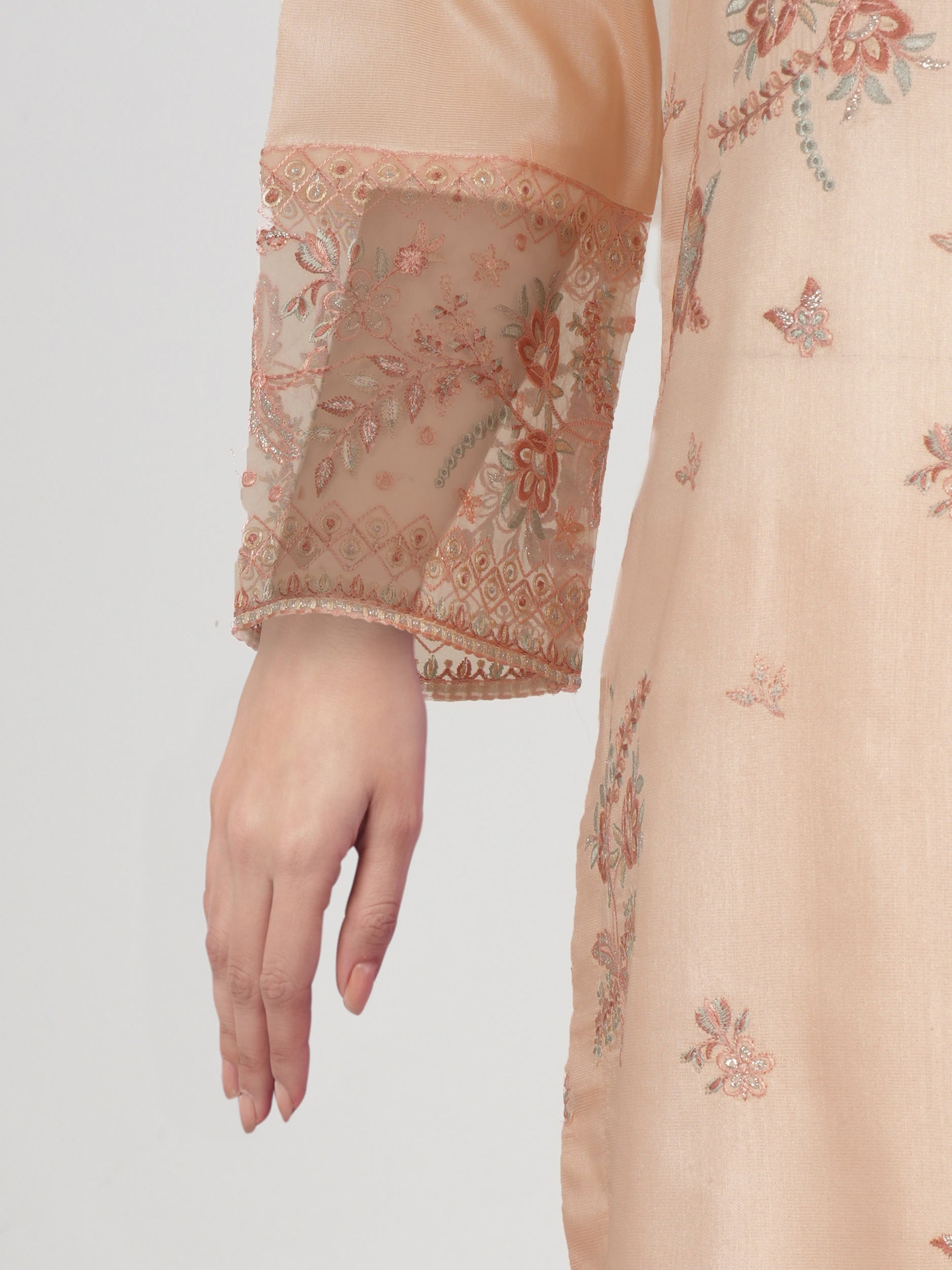 2 Piece Cotton Net Suit- Embroidered (Pret)
