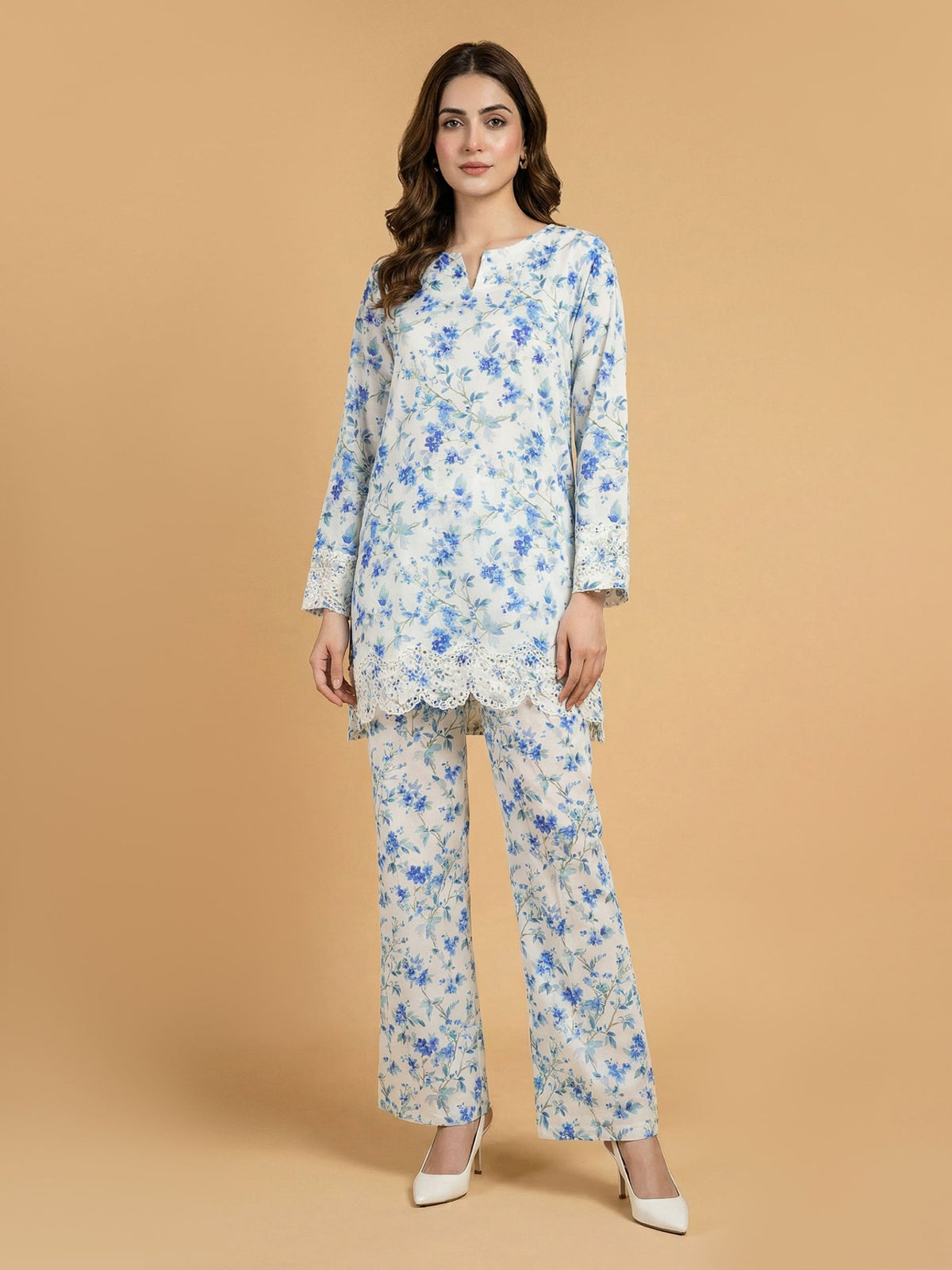 2 Piece Viscose Lawn- Embroidered (Pret)