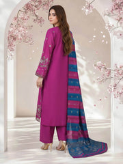 3 Piece Oak Silk Suit- Embroidered (Pret)