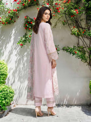 3 Piece Cotton Net Suit- Embroidered (Pret)