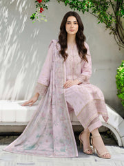 3 Piece Cotton Net Suit- Embroidered (Pret)