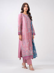 3 Piece Satin Suit- Embroidered (Pret)