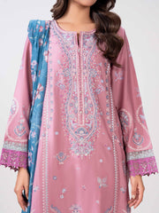 3 Piece Satin Suit- Embroidered (Pret)