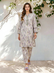 2 Piece Viscose Cotton Suit- Embroidered (Pret)