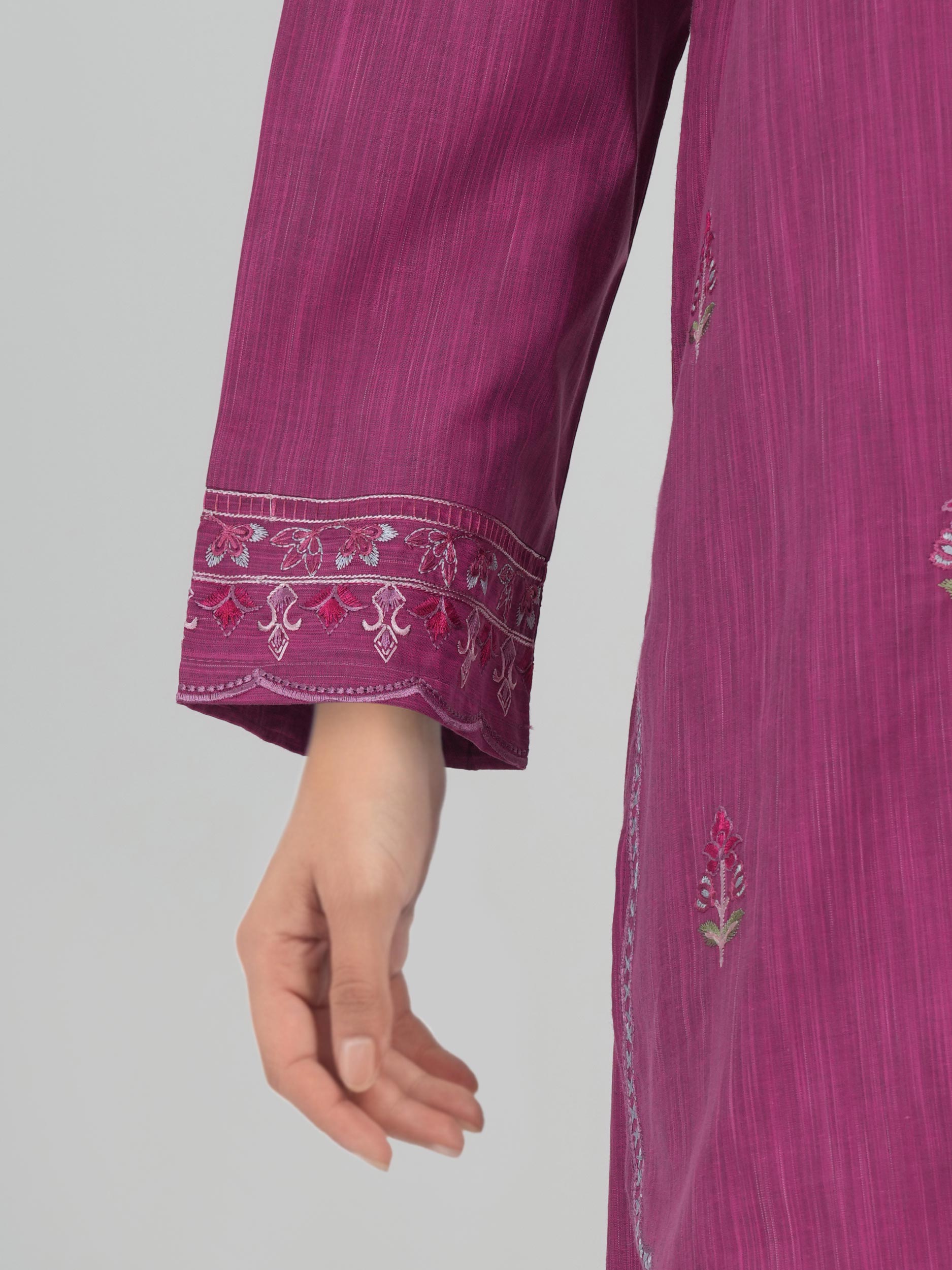 2 Piece Yarn Dyed Suit- Embroidered (Pret)