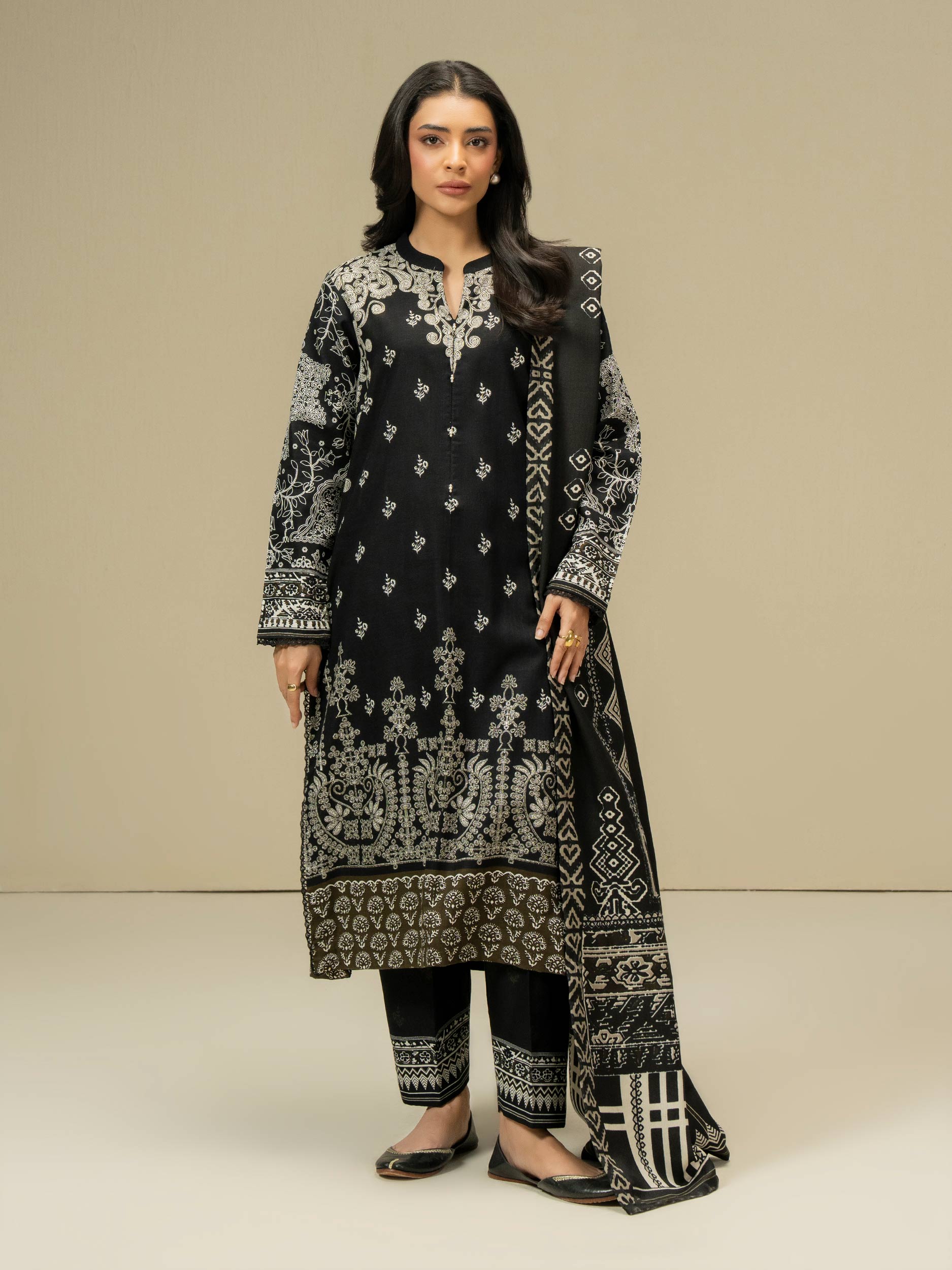 3 Piece Khaddar Suit (Pret)