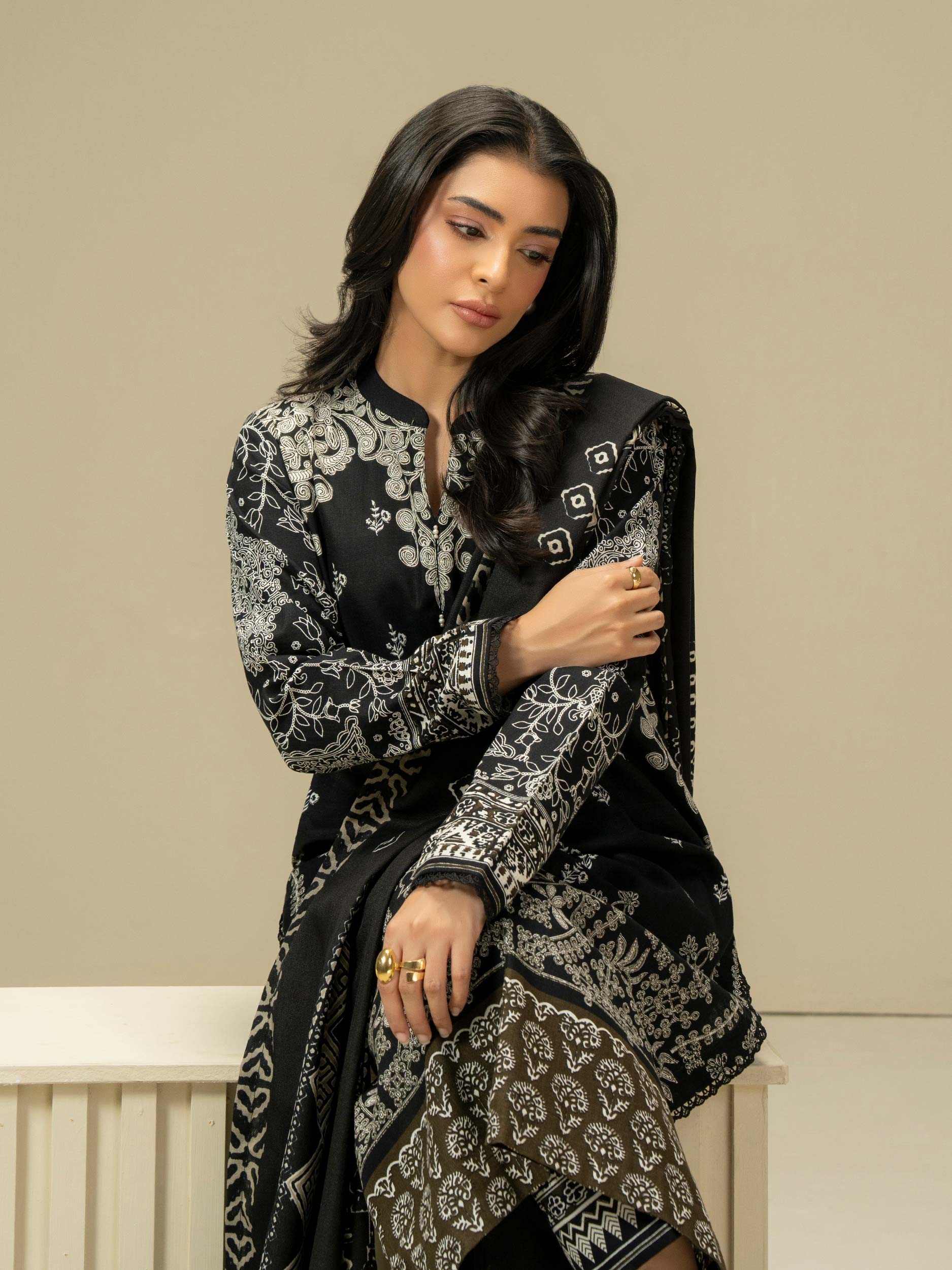 3 Piece Khaddar Suit (Pret)
