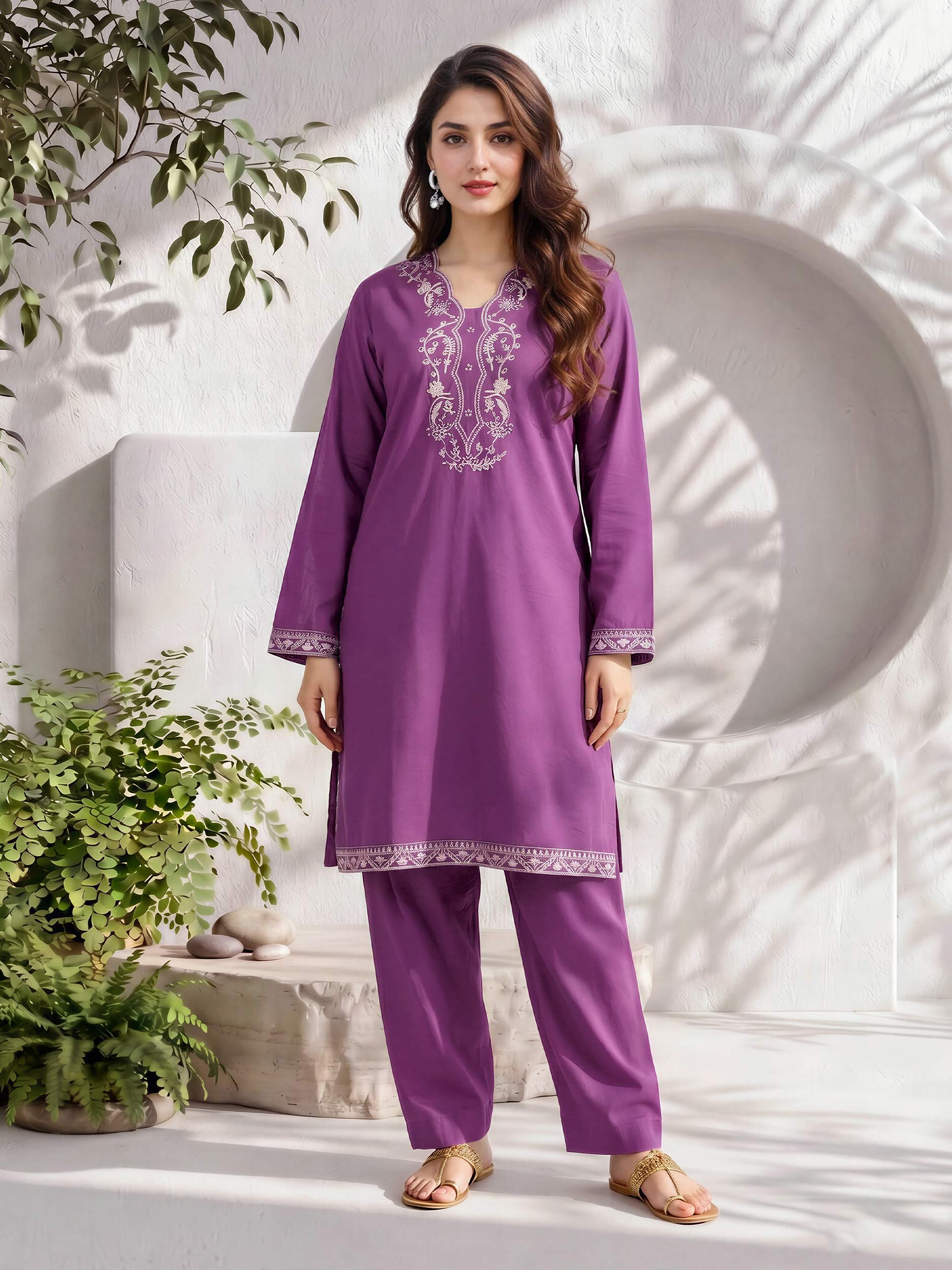 2 Piece Lawn Suit- Embroidered (Pret)
